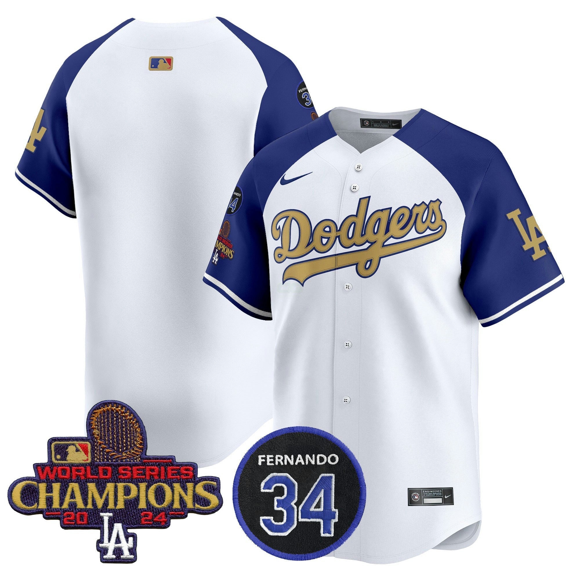 Camisa MLB Men’s 2025 #34 Fernando Patch Dourada Vapor Premier Limited Jersey