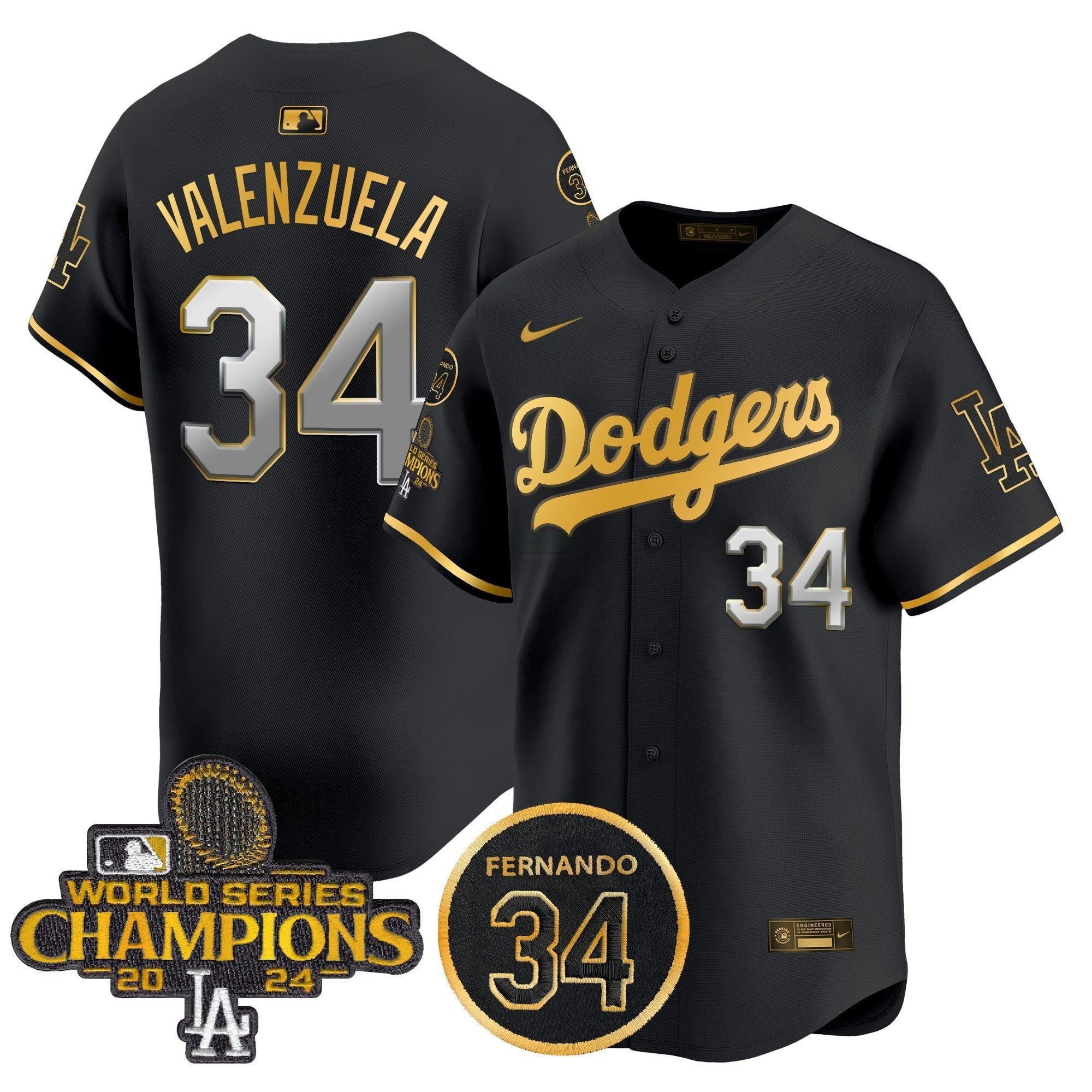 Camisa MLB Men’s 2025 #34 Fernando Patch Dourada Vapor Premier Limited Jersey