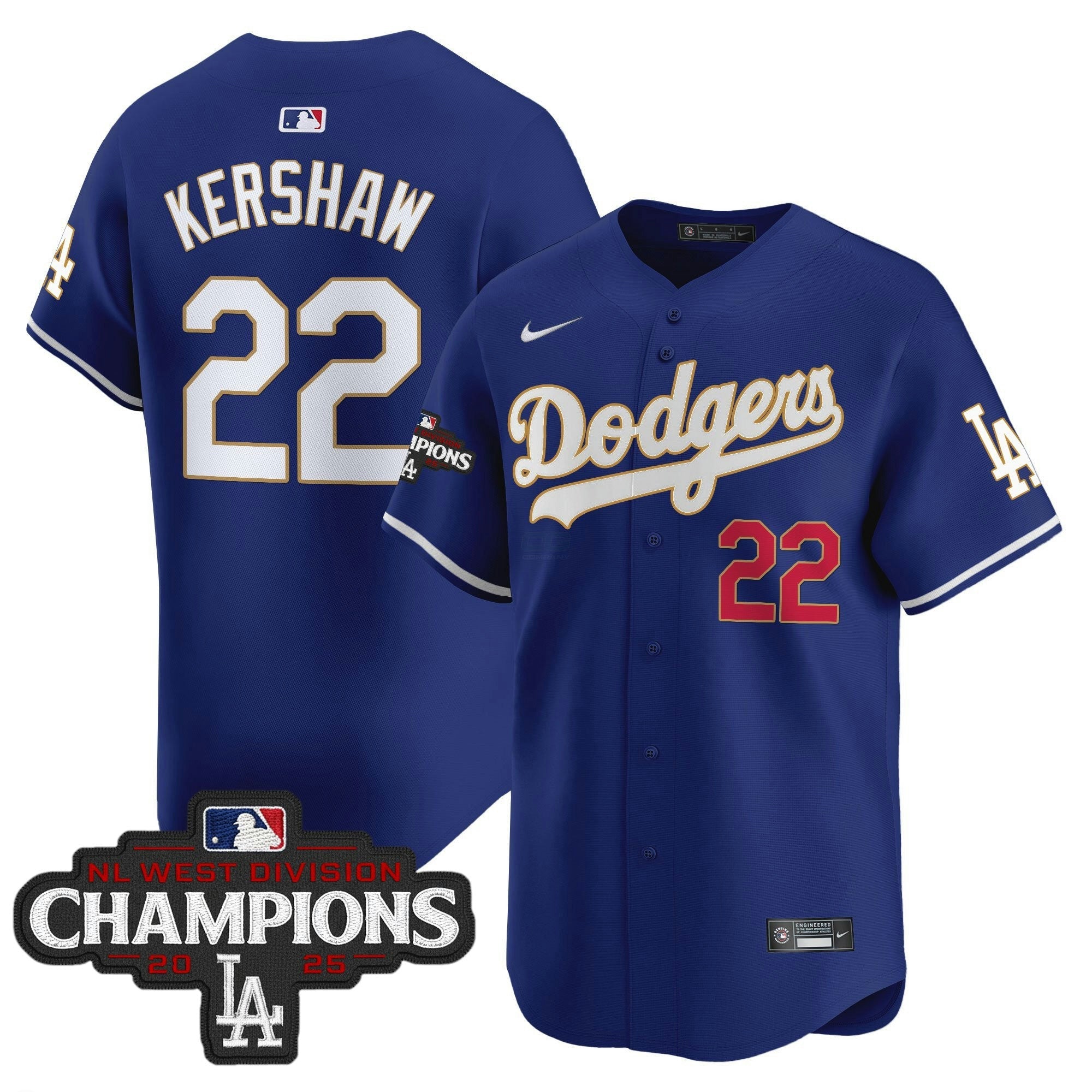 Camisa MLB Men’s 2025 NL West Division Champions Patch Dourada Trim Vapor Premier Limited Jersey