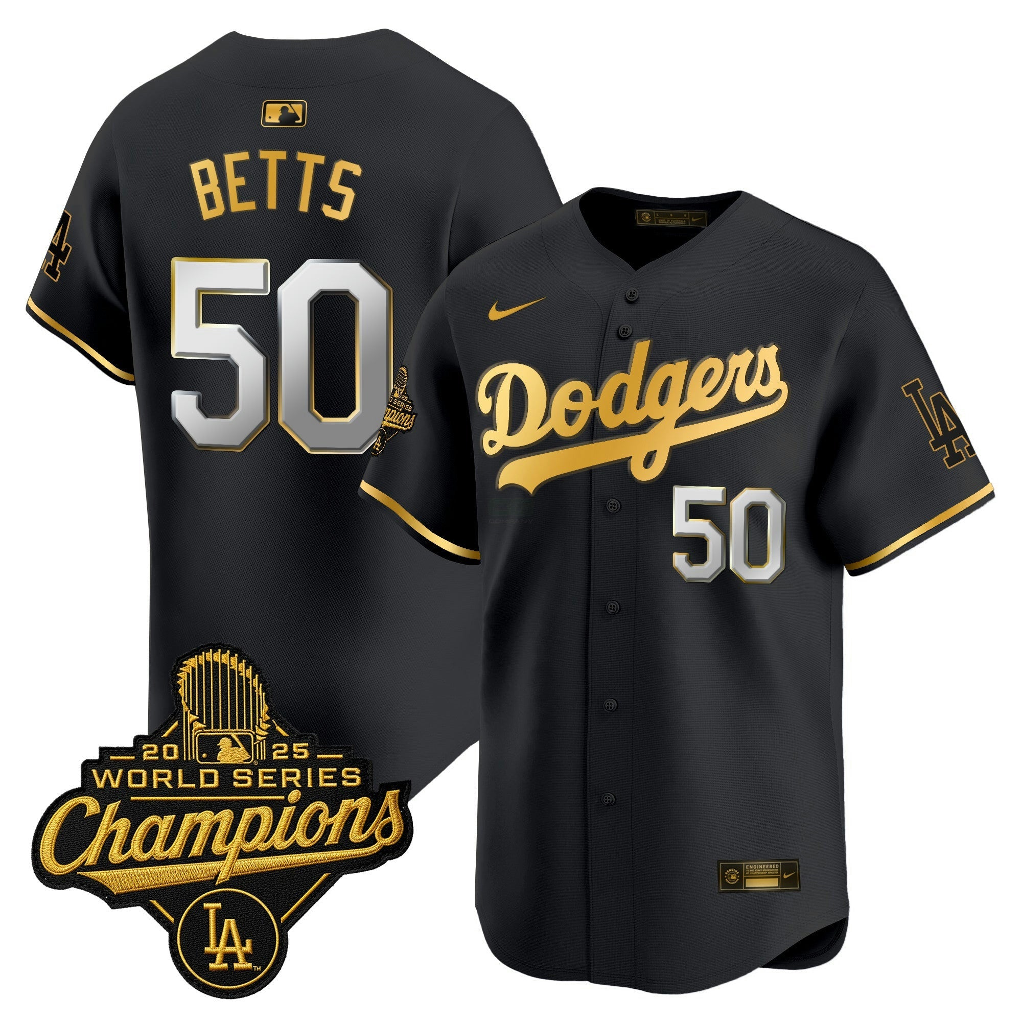 Camisa MLB Men’s 2025 World Series Champions Patch Dourada Trim Vapor Premier Limited Jersey