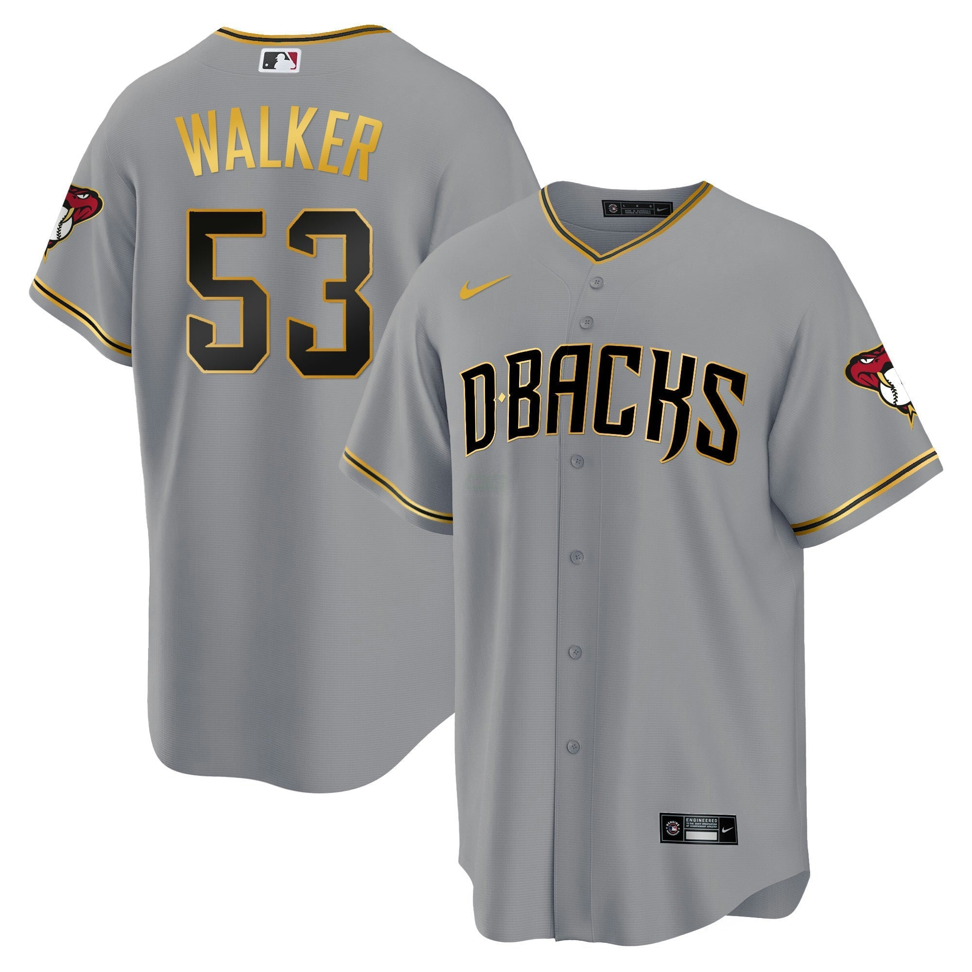 Camisa MLB Men’s Arizona Cool Base Dourada Trim Jersey