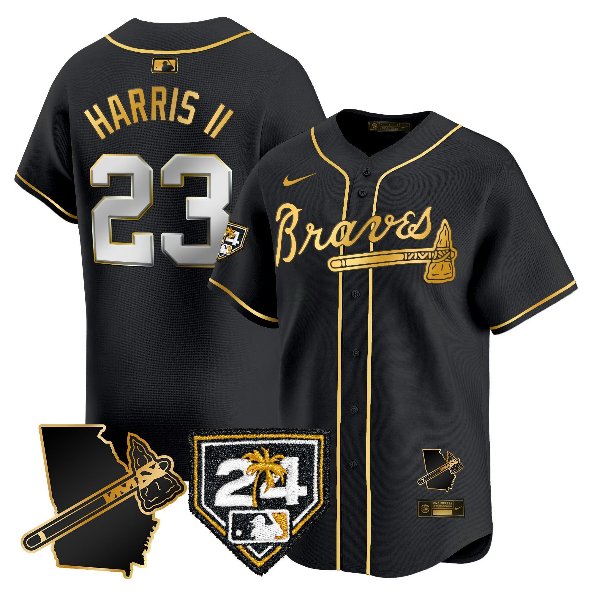 Camisa MLB Men’s Atlanta 2024 Spring Training & Georgia Patch Vapor Premier Limited Jersey