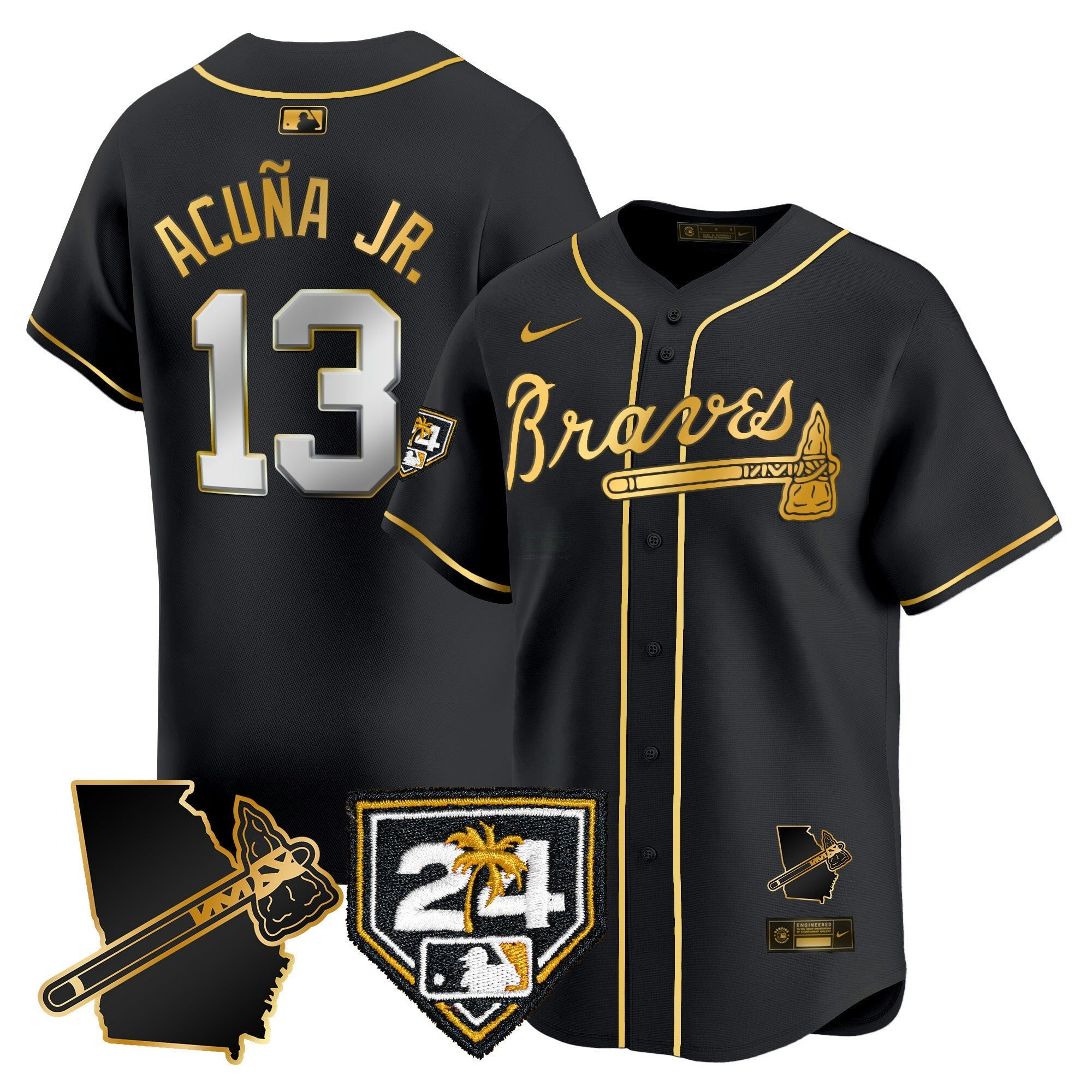 Camisa MLB Men’s Atlanta 2024 Spring Training & Georgia Patch Vapor Premier Limited Jersey