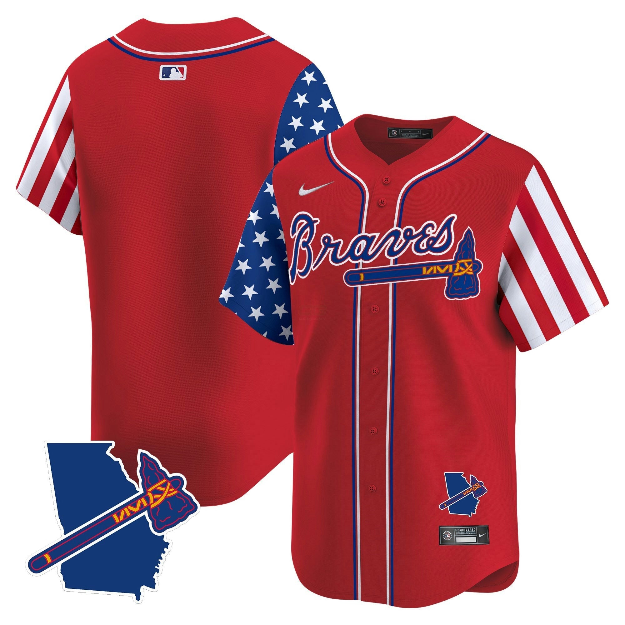 Camisa MLB Men’s Atlanta 2025 Independence Day Vapor Premier Limited Jersey