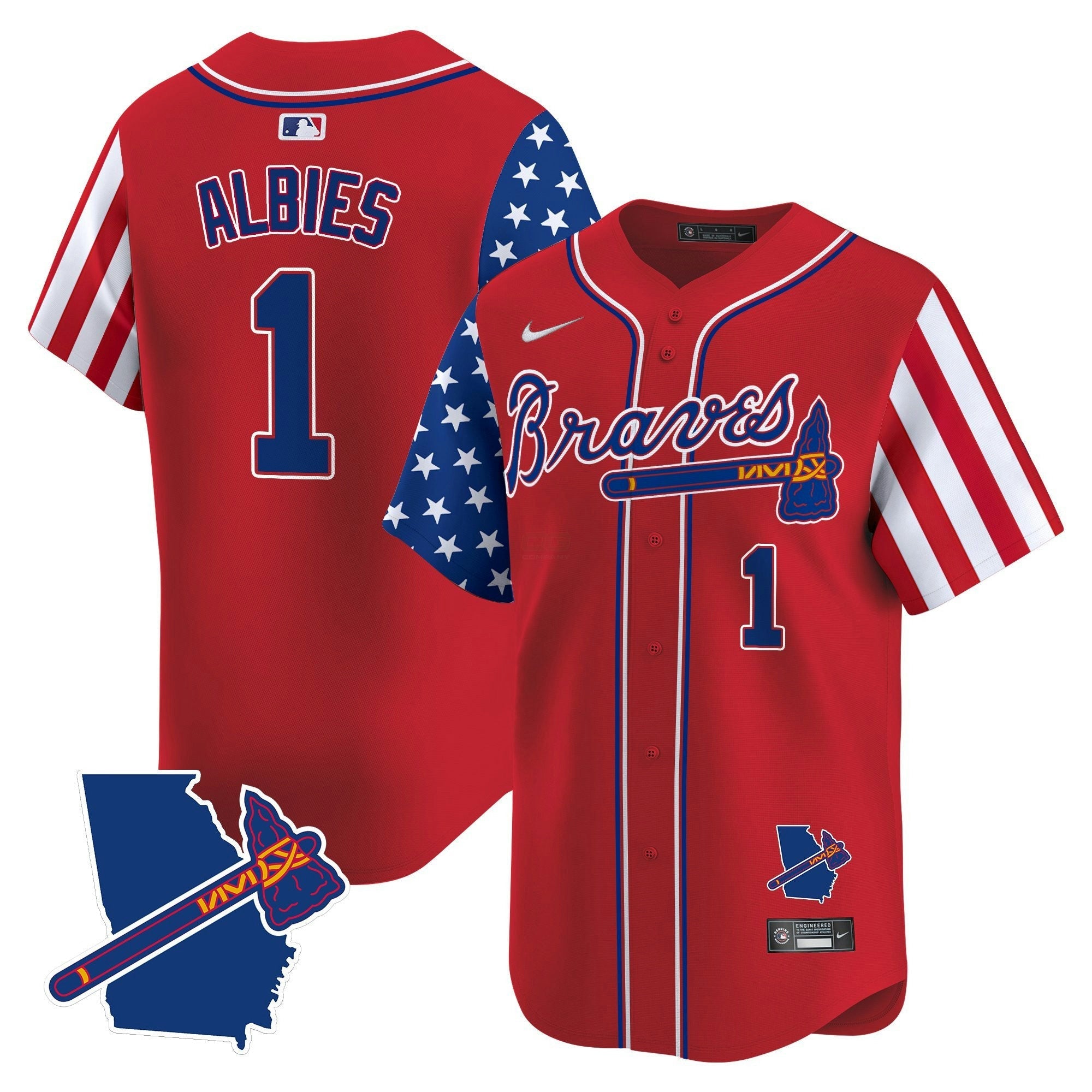 Camisa MLB Men’s Atlanta 2025 Independence Day Vapor Premier Limited Jersey