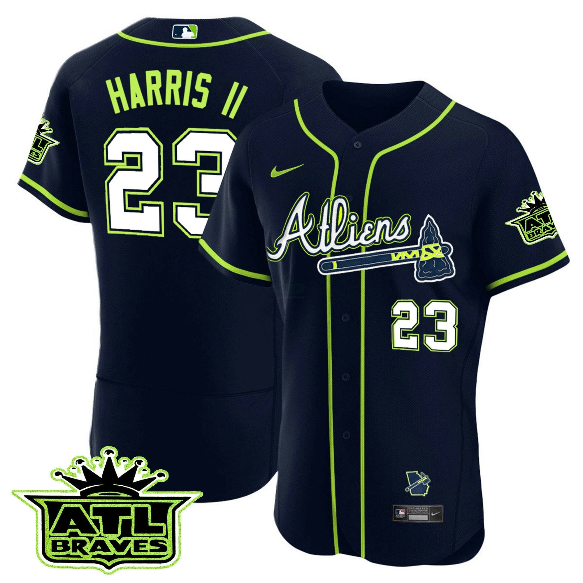 Camisa MLB Men’s Atlanta Atliens ATL Patch Flex Base Jersey
