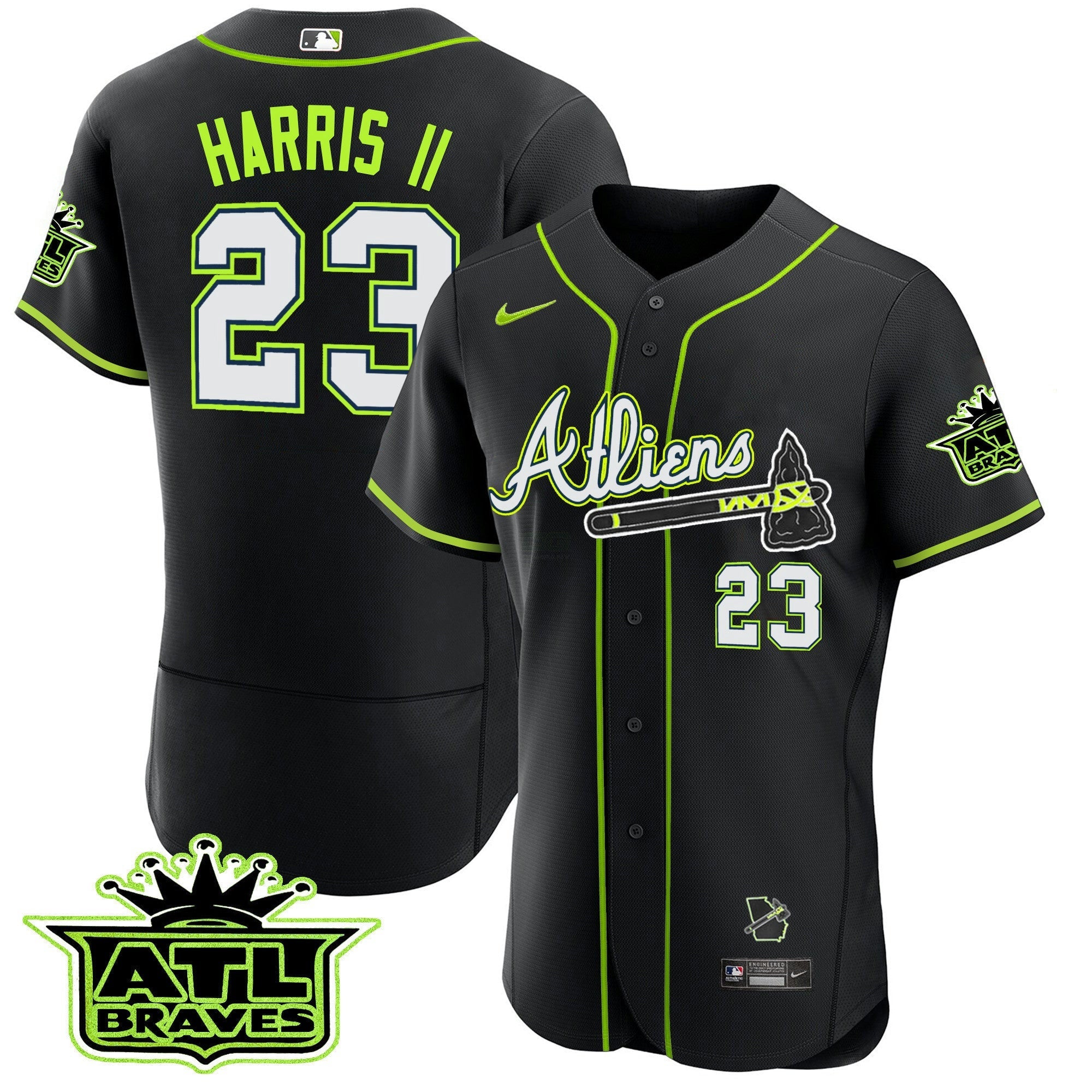 Camisa MLB Men’s Atlanta Atliens ATL Patch Flex Base Jersey
