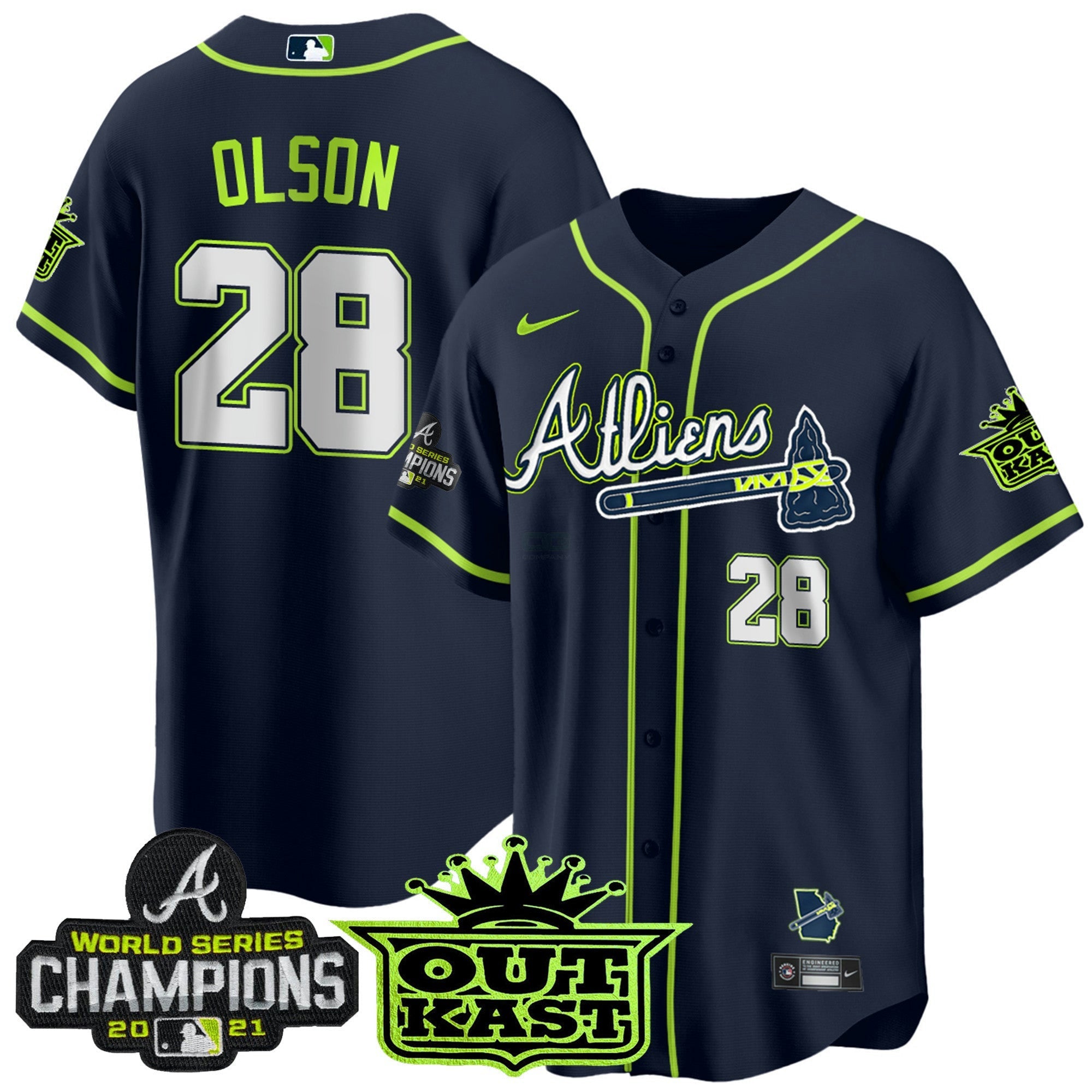 Camisa MLB Men’s Atlanta Atliens Champions Cool Base Jersey
