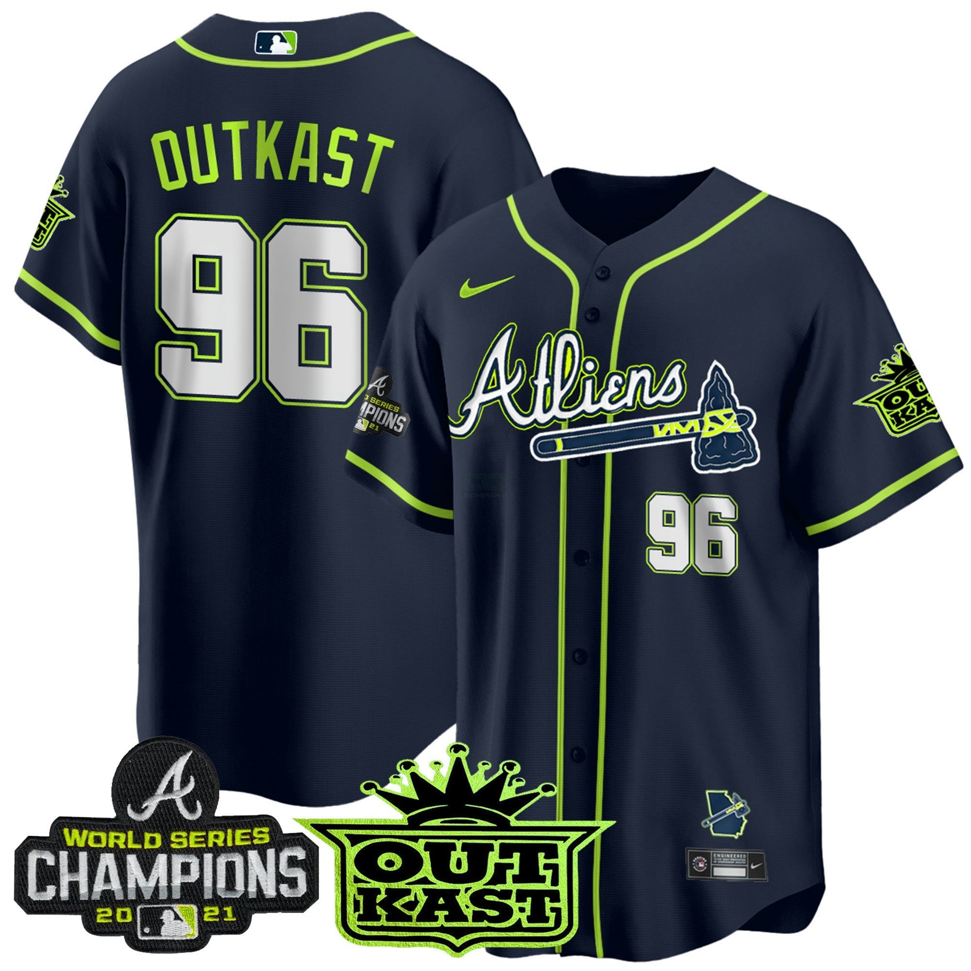 Camisa MLB Men’s Atlanta Atliens Champions Cool Base Jersey