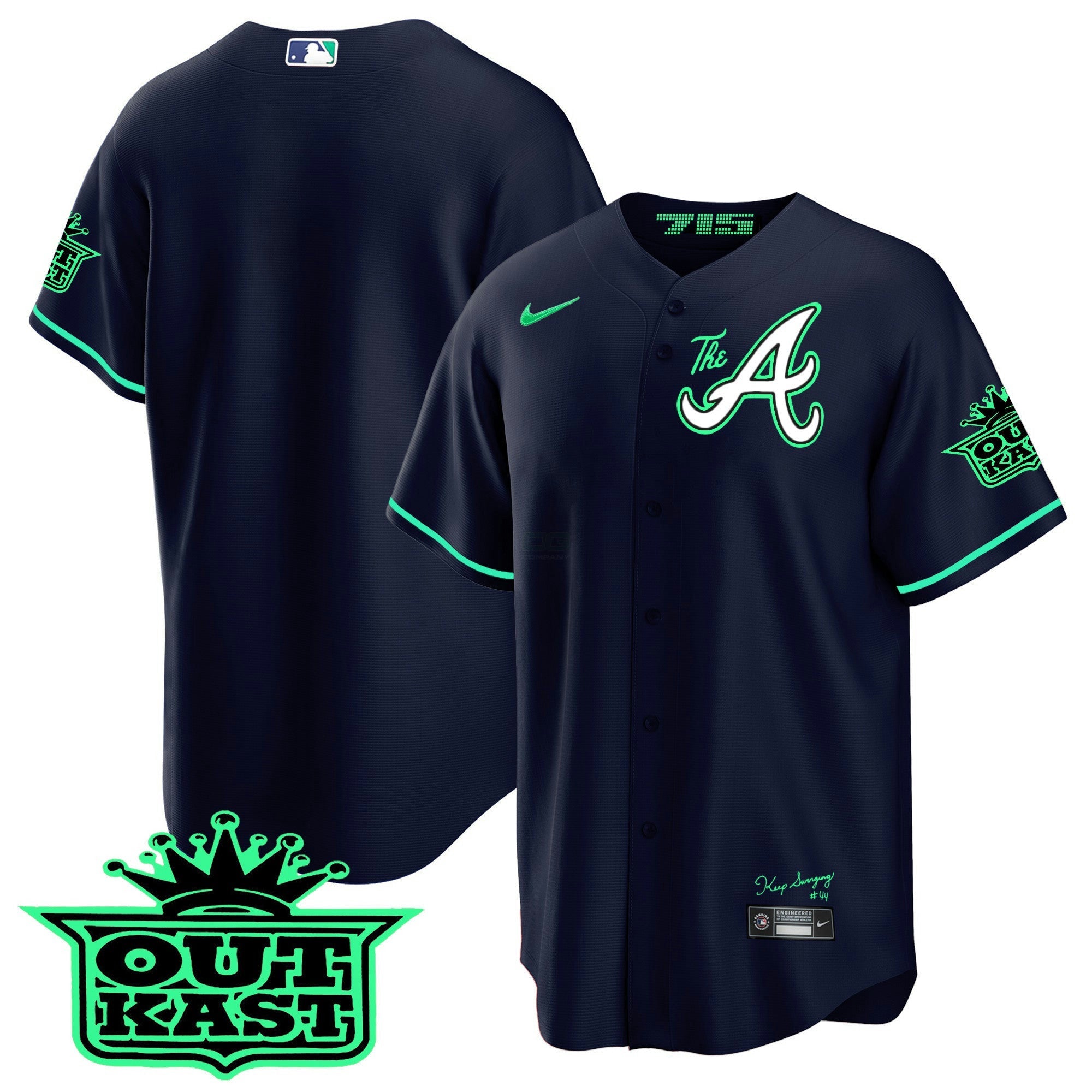 Camisa MLB Men’s Atlanta Atliens The A Cool Base Jersey – Galaxy Version – Stitched