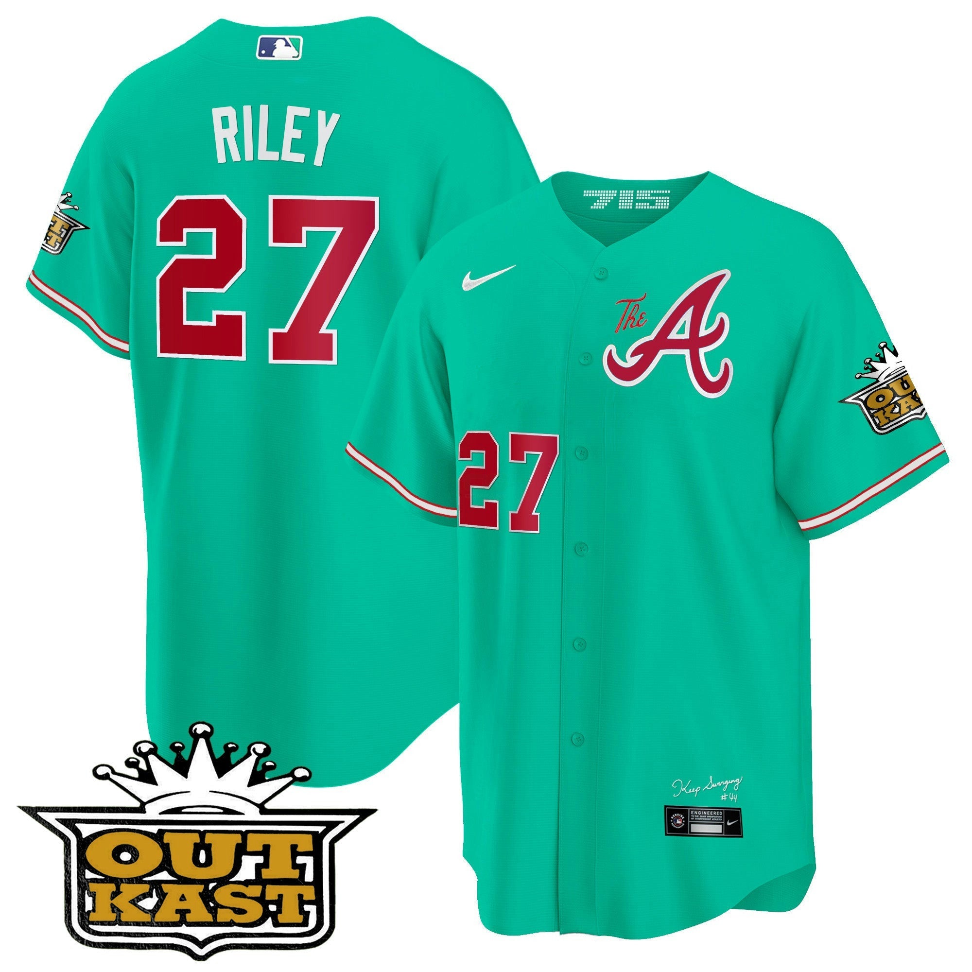 Camisa MLB Men’s Atlanta Atliens The A Cool Base Jersey – Galaxy Version – Stitched