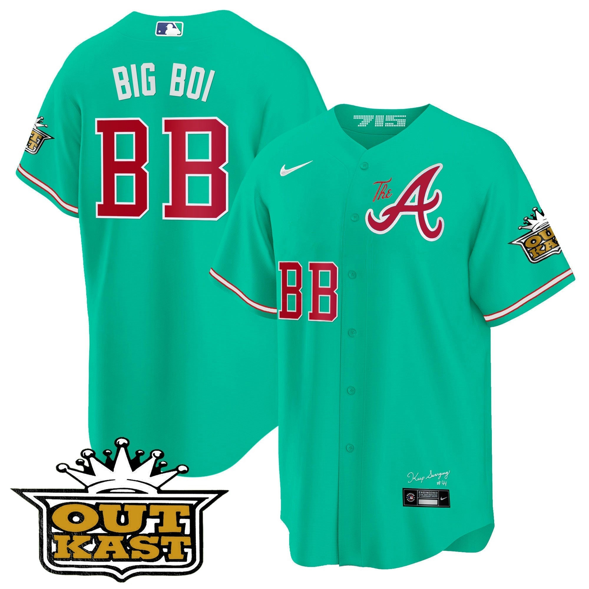 Camisa MLB Men’s Atlanta Atliens The A Cool Base Jersey – Galaxy Version – Stitched