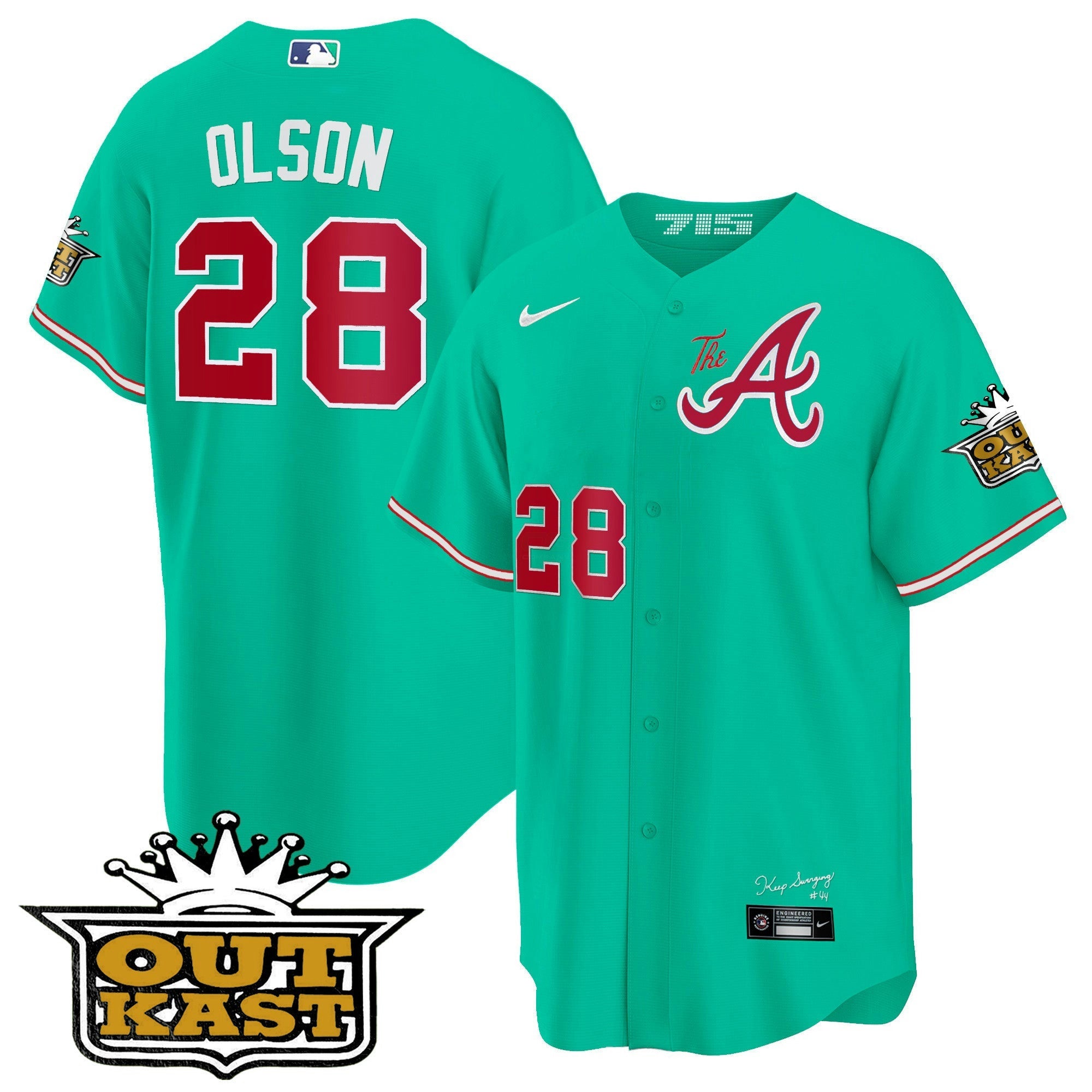 Camisa MLB Men’s Atlanta Atliens The A Cool Base Jersey – Galaxy Version – Stitched