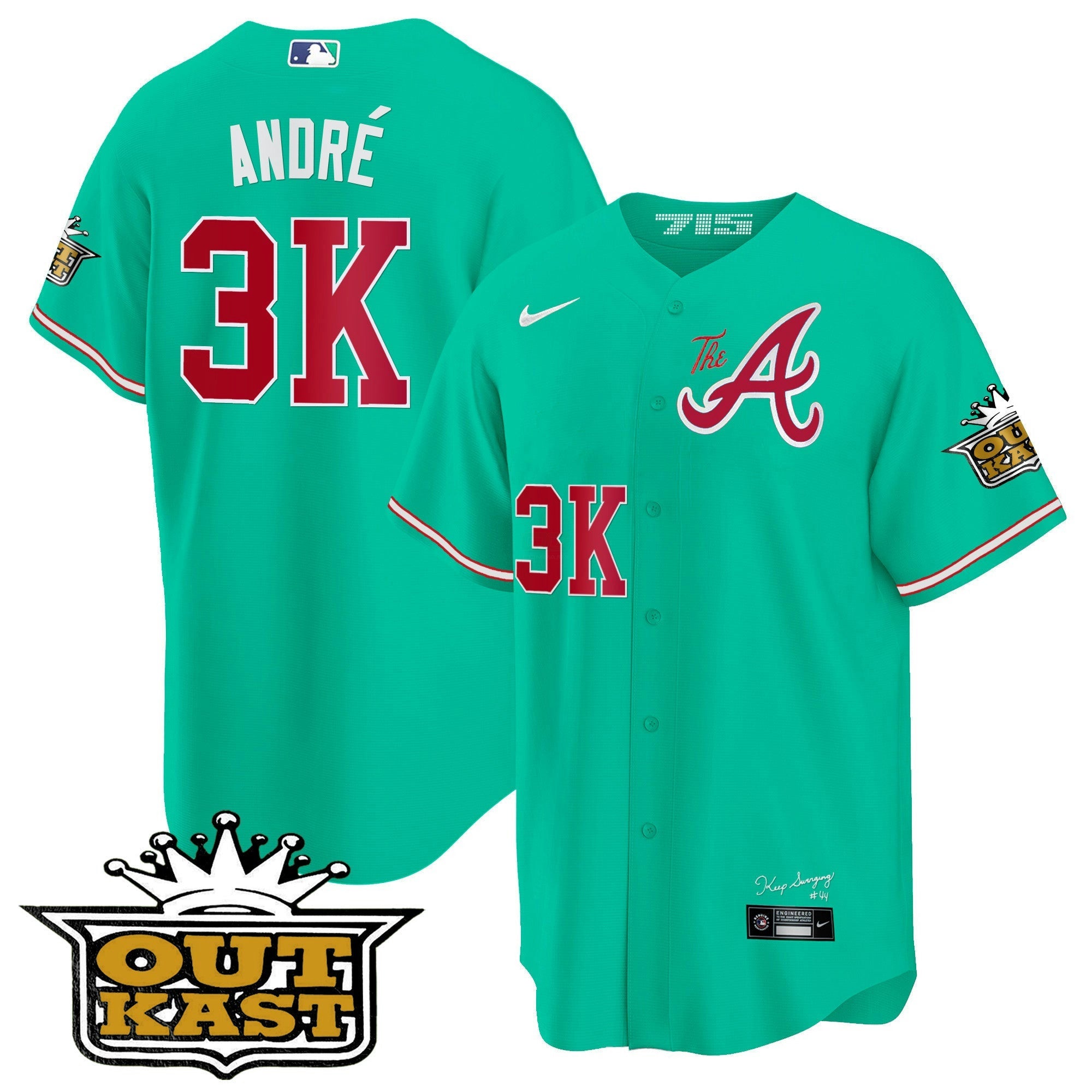 Camisa MLB Men’s Atlanta Atliens The A Cool Base Jersey – Galaxy Version – Stitched