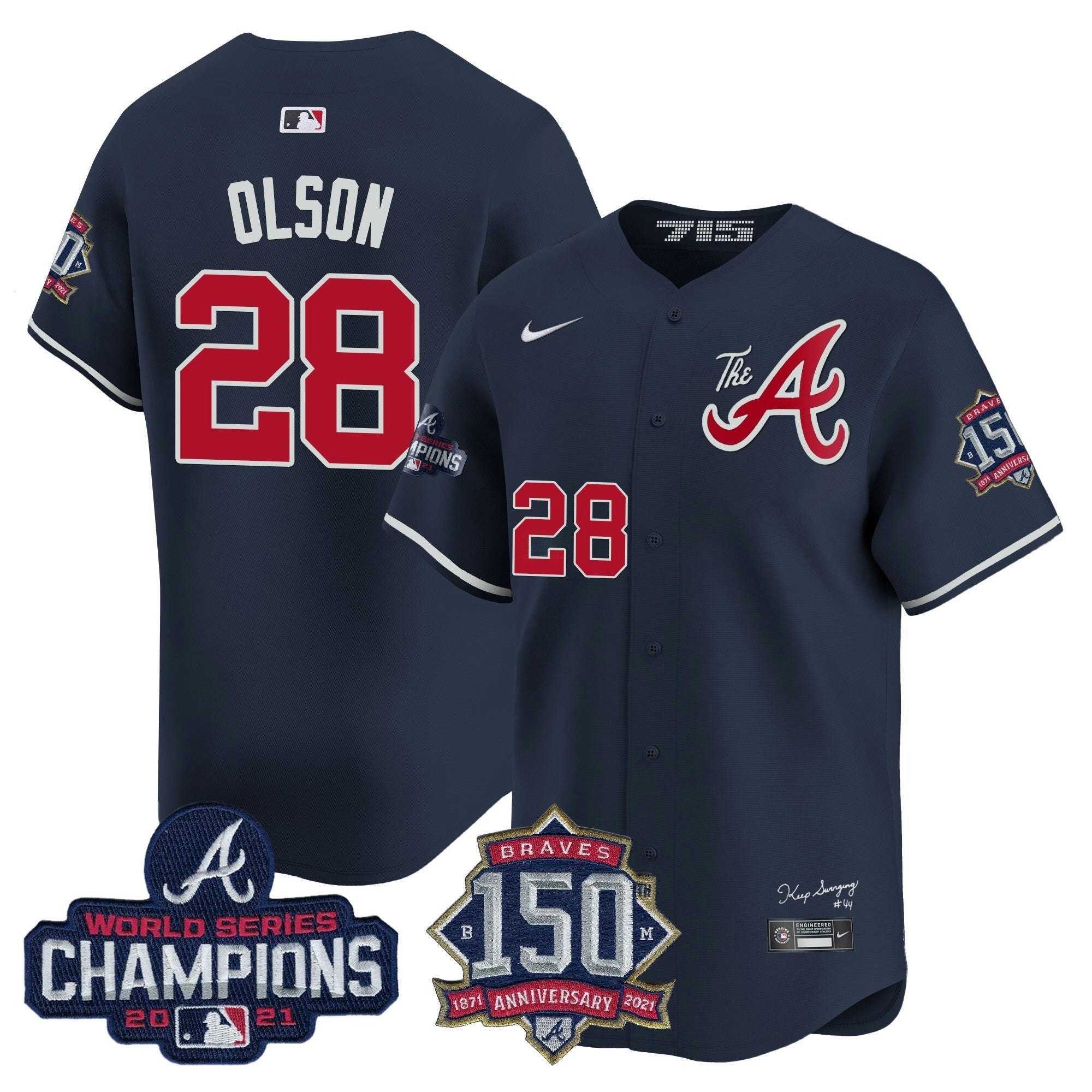 Camisa MLB Men’s Atlanta Champions & 150th Patch Vapor Premier Limited Jersey
