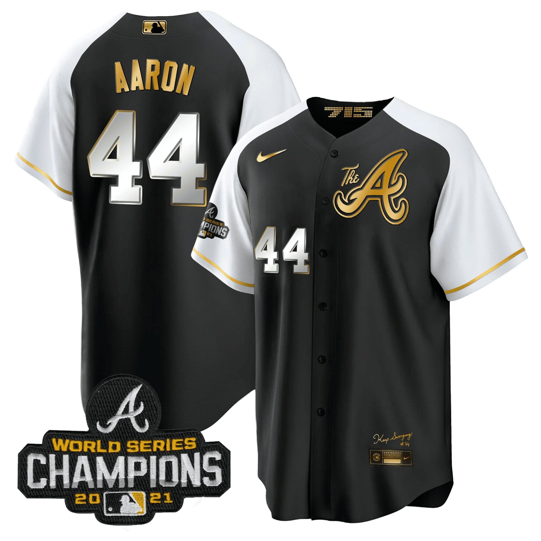 Camisa MLB Men’s Atlanta Champions Alternativa Dourada Cool Base Jersey