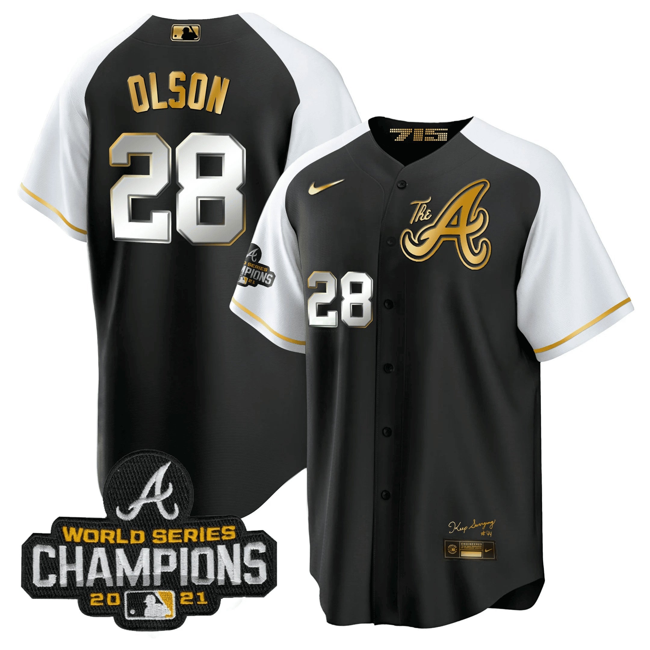 Camisa MLB Men’s Atlanta Champions Alternativa Dourada Cool Base Jersey