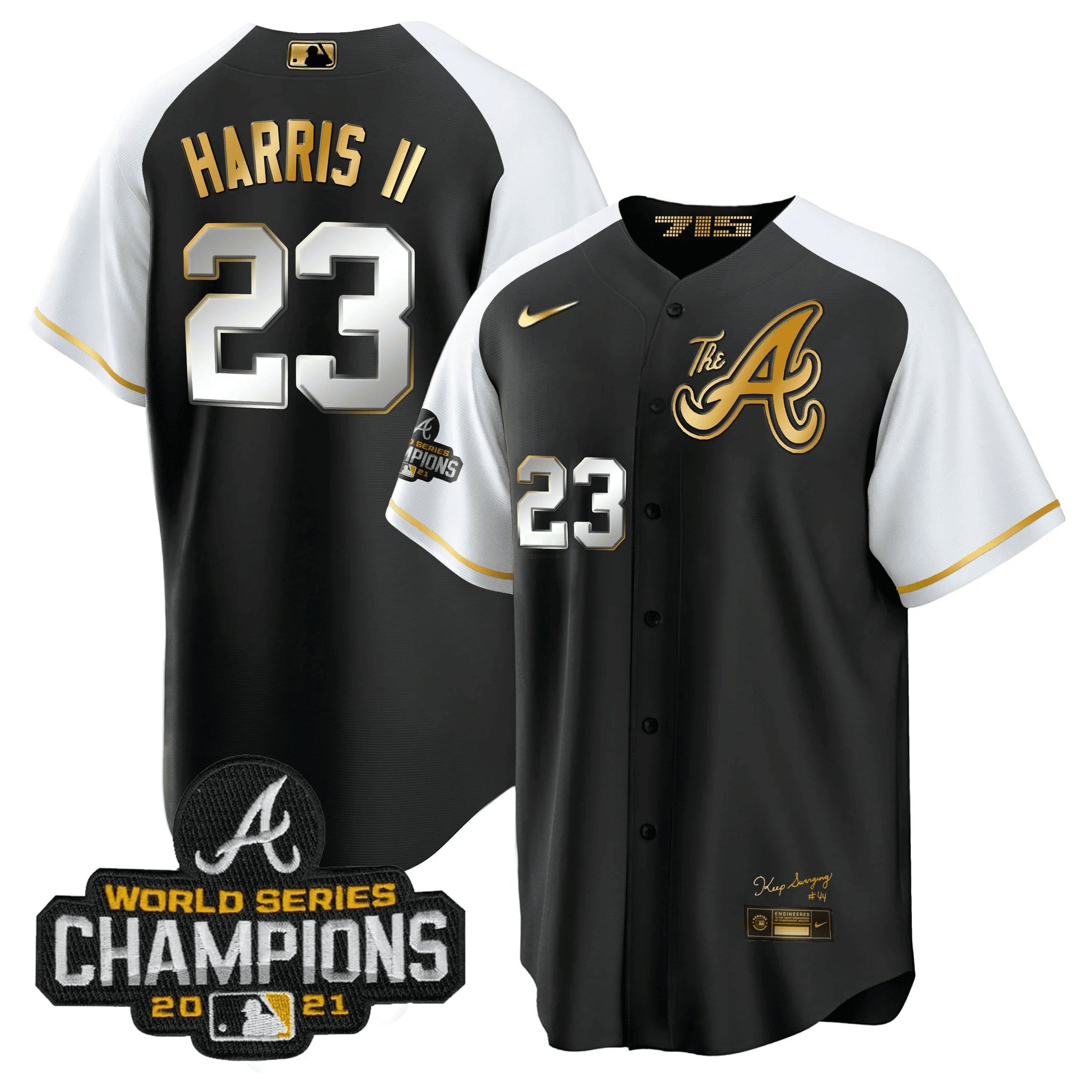Camisa MLB Men’s Atlanta Champions Alternativa Dourada Cool Base Jersey