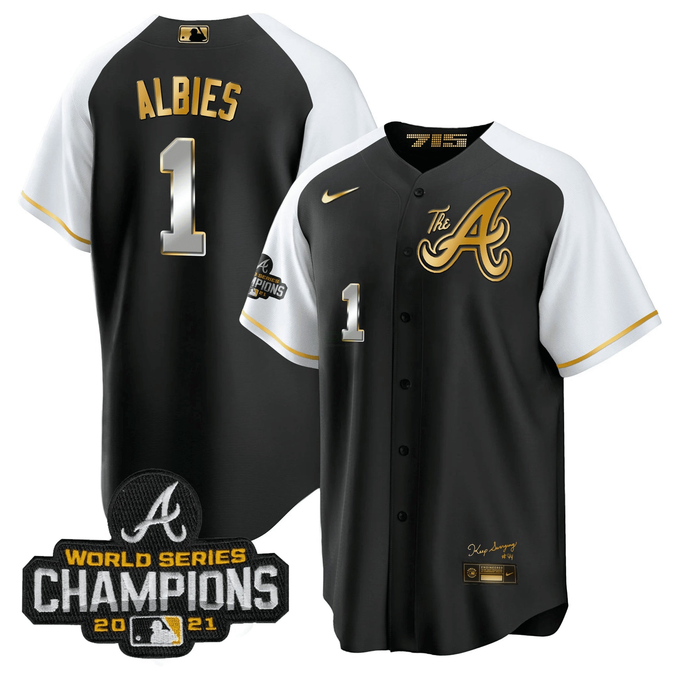 Camisa MLB Men’s Atlanta Champions Alternativa Dourada Cool Base Jersey