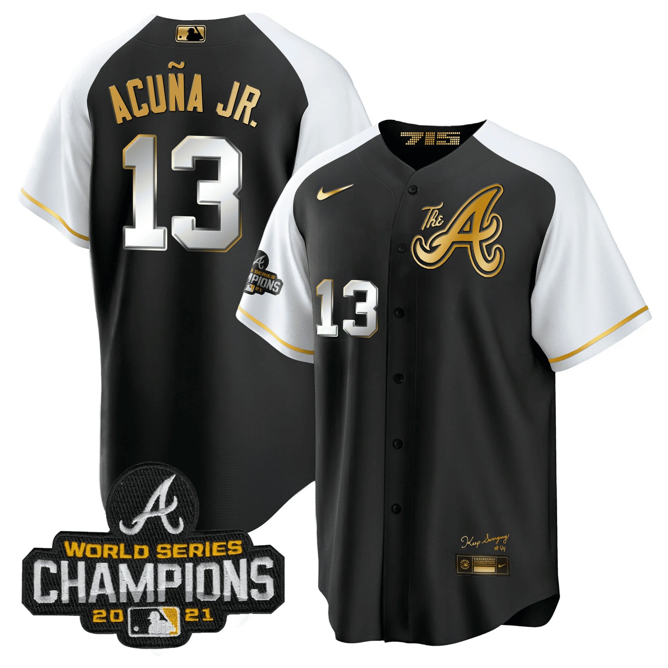 Camisa MLB Men’s Atlanta Champions Alternativa Dourada Cool Base Jersey