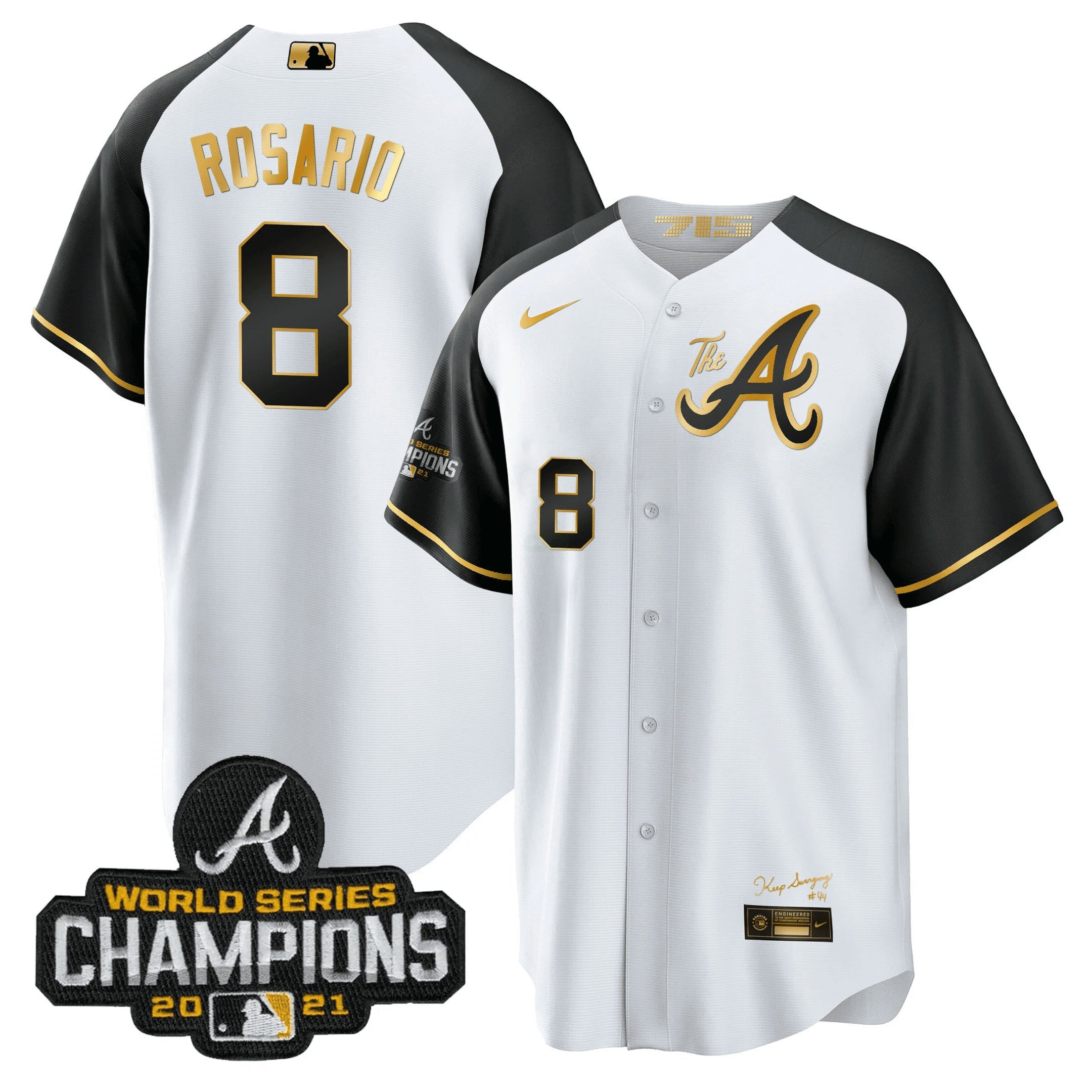 Camisa MLB Men’s Atlanta Champions Alternativa Dourada Cool Base Jersey