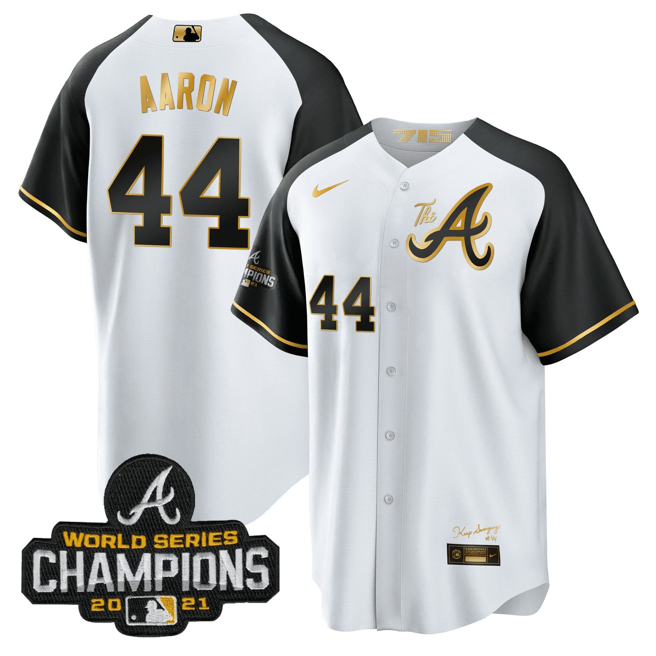 Camisa MLB Men’s Atlanta Champions Alternativa Dourada Cool Base Jersey