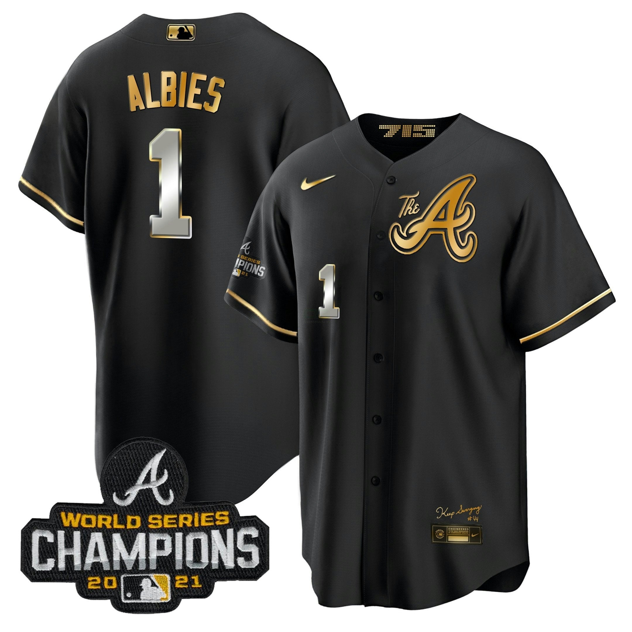 Camisa MLB Men’s Atlanta Champions City Connect Dourada Cool Base Jersey