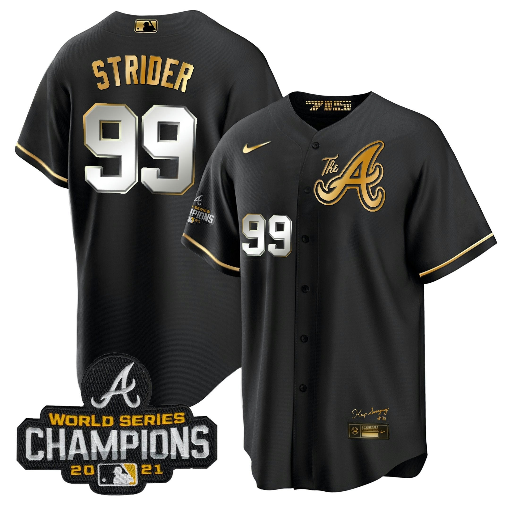 Camisa MLB Men’s Atlanta Champions City Connect Dourada Cool Base Jersey