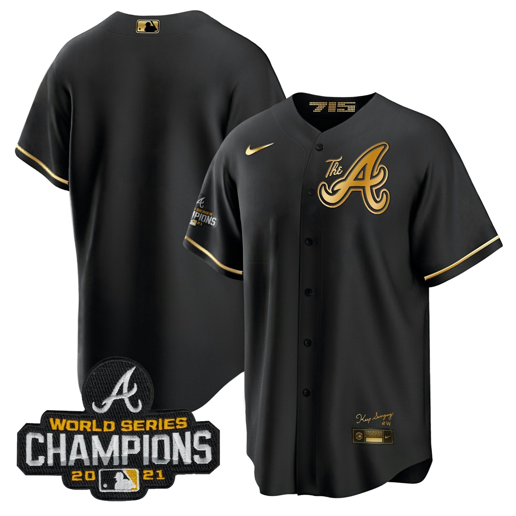 Camisa MLB Men’s Atlanta Champions City Connect Dourada Cool Base Jersey