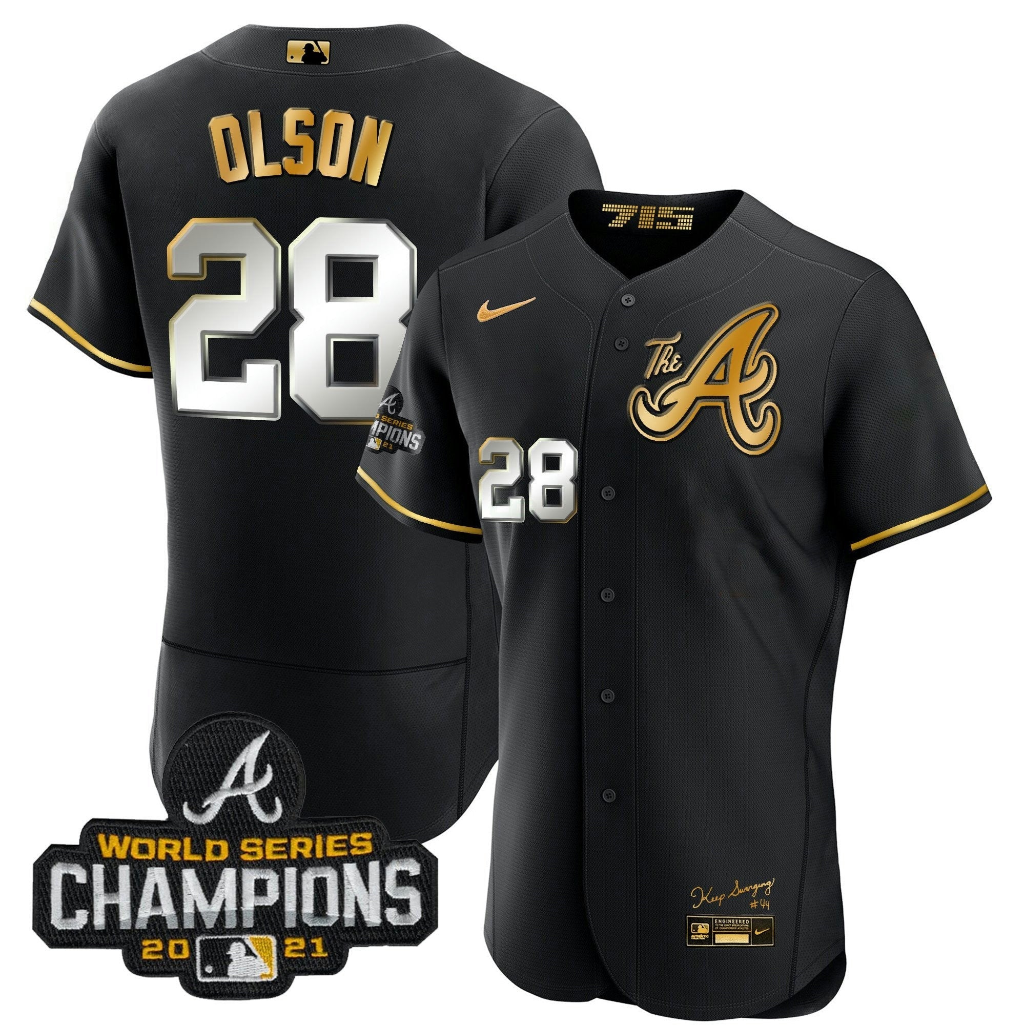 Camisa MLB Men’s Atlanta Champions City Connect Dourada Flex Base Jersey