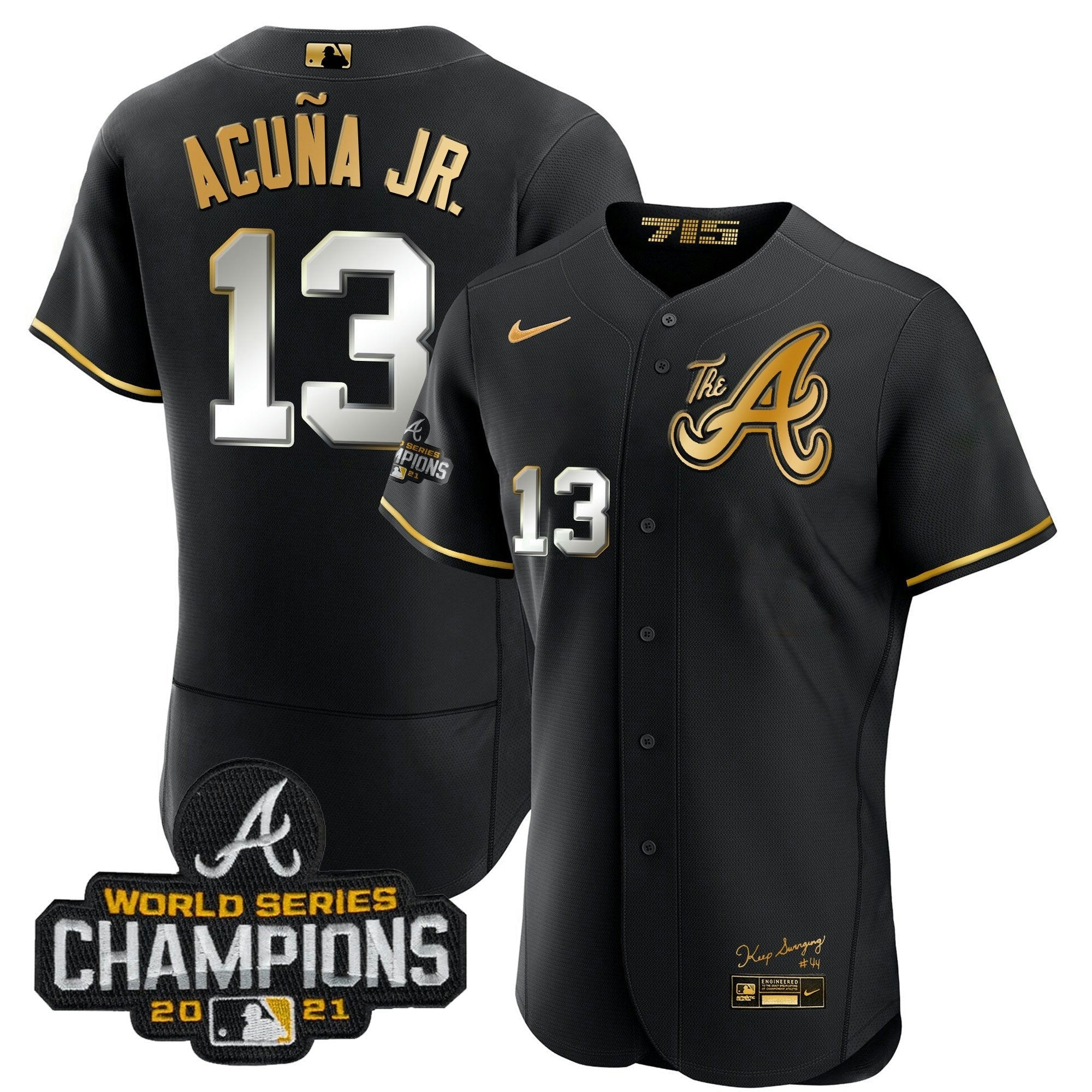 Camisa MLB Men’s Atlanta Champions City Connect Dourada Flex Base Jersey