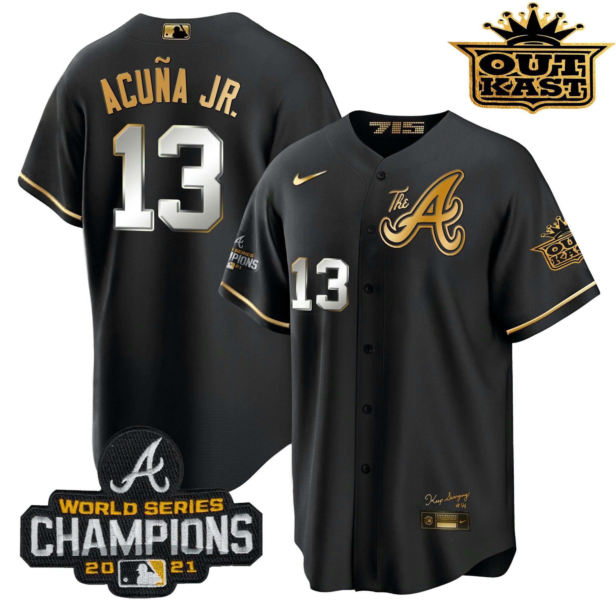 Camisa MLB Men’s Atlanta Outkast Gold The A Cool Base Jersey