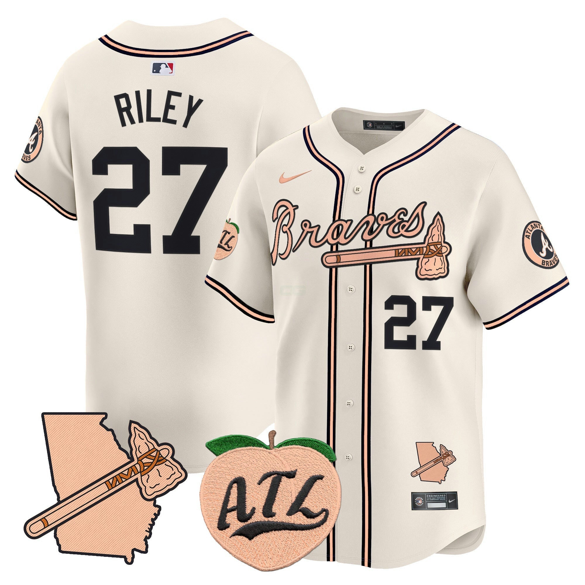 Camisa MLB Men’s Atlanta Peach Vapor Premier Limited Jersey