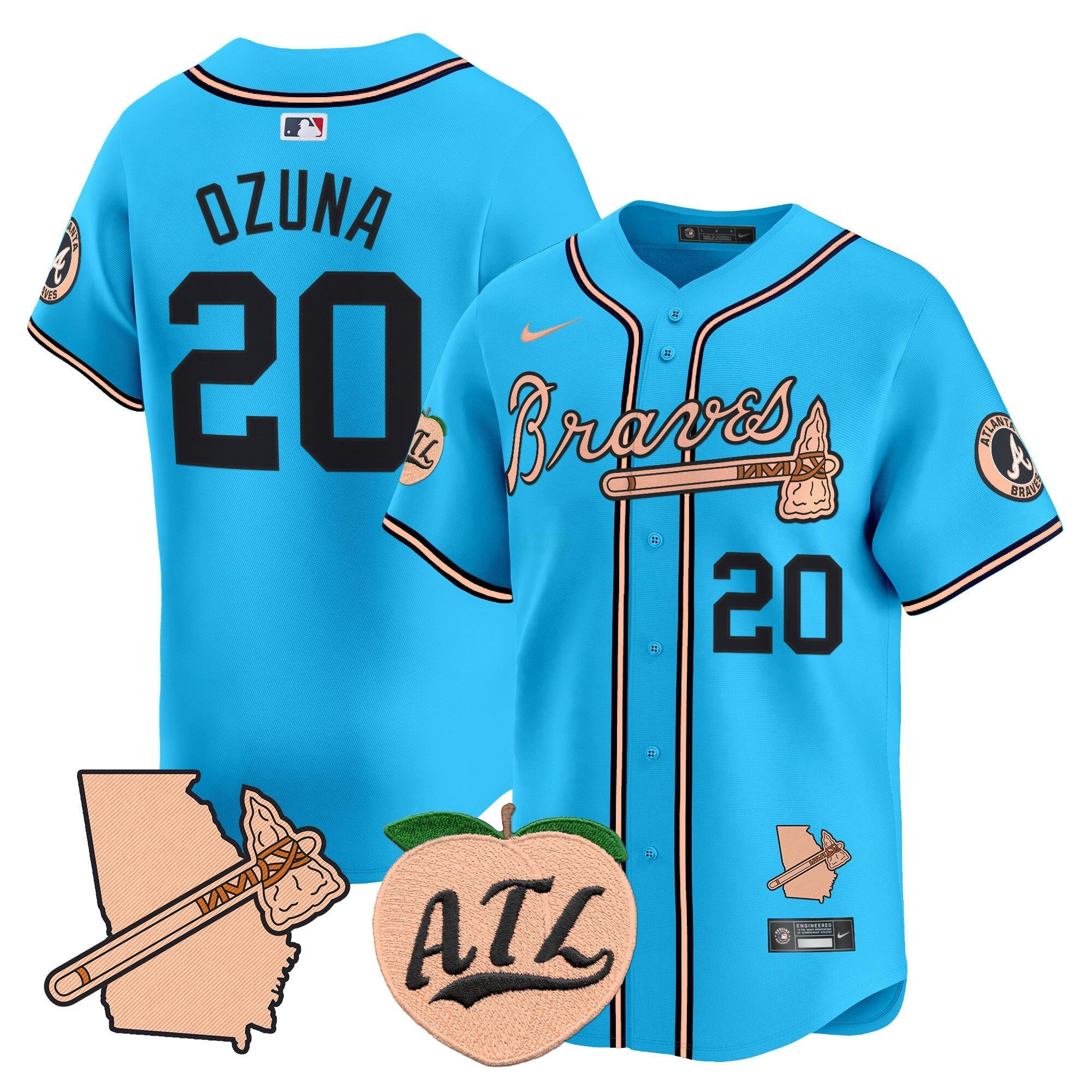Camisa MLB Men’s Atlanta Peach Vapor Premier Limited Jersey