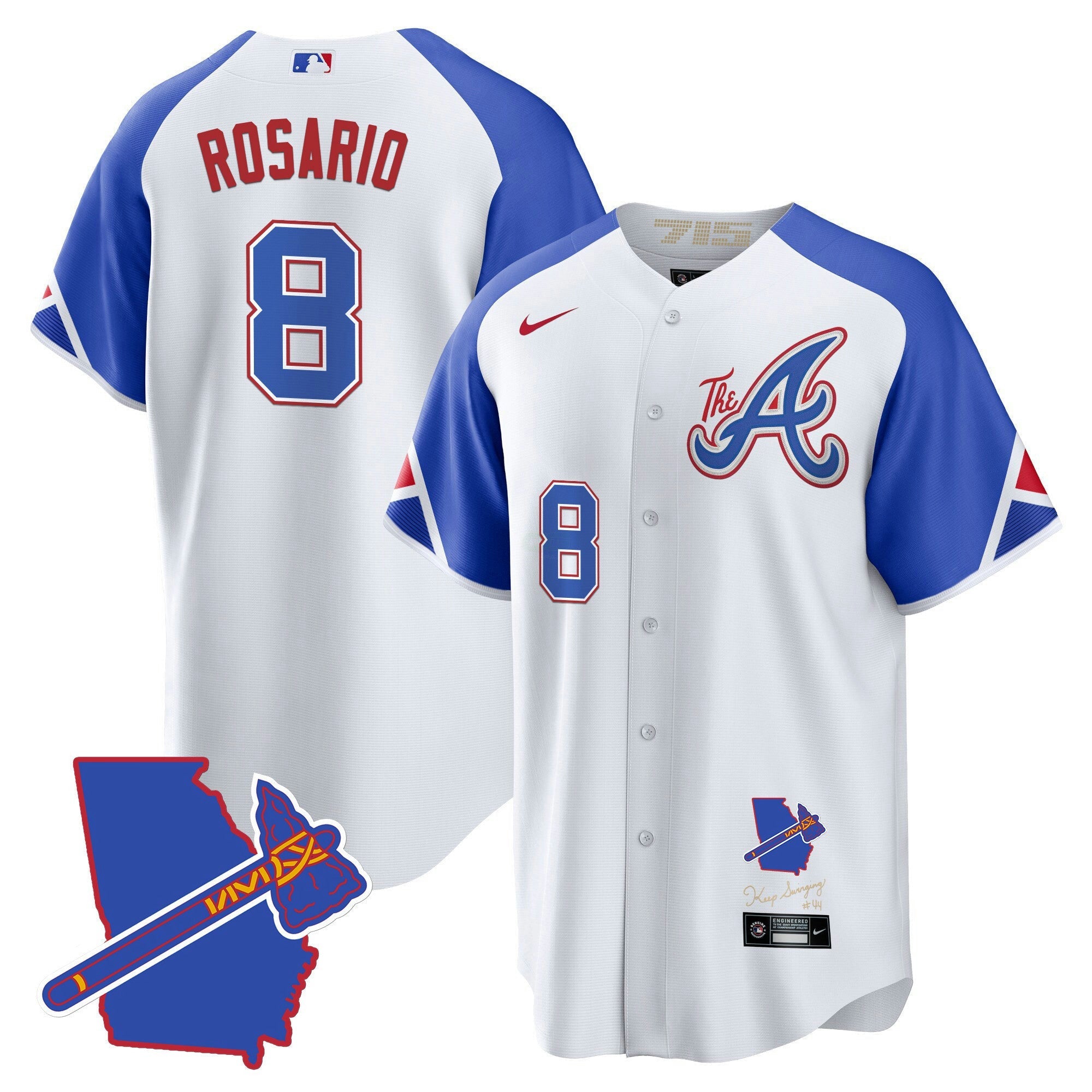 Camisa MLB Men’s Atlanta The A Dourada Cool Base Jersey – Georgia Patch