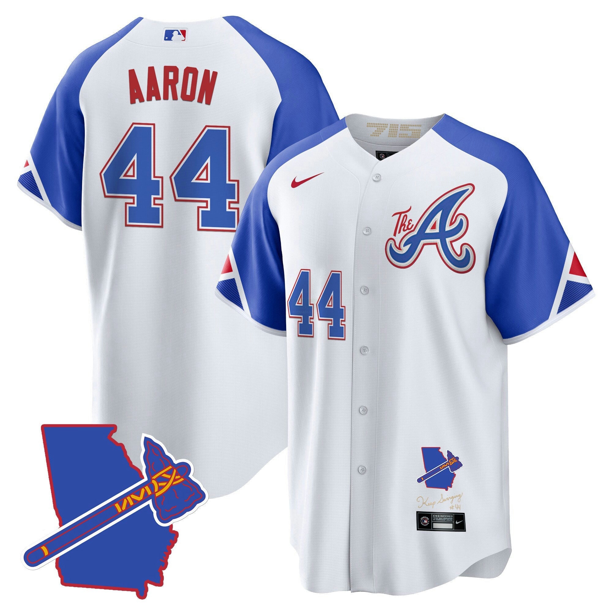 Camisa MLB Men’s Atlanta The A Dourada Cool Base Jersey – Georgia Patch