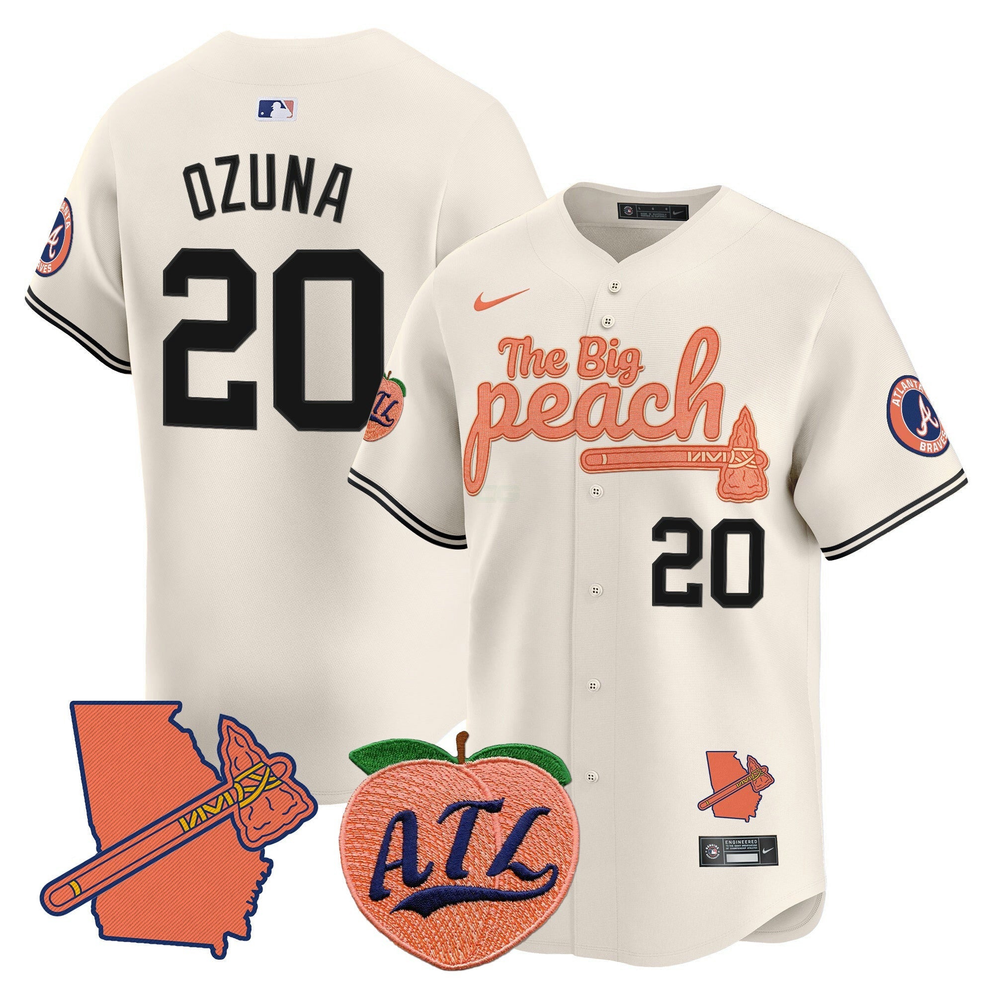 Camisa MLB Men’s Atlanta The Big Peach Vapor Premier Limited Jersey V2