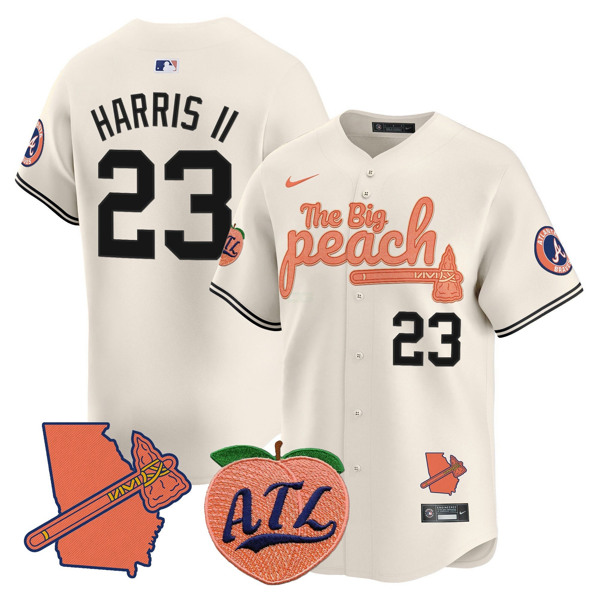 Camisa MLB Men’s Atlanta The Big Peach Vapor Premier Limited Jersey V2