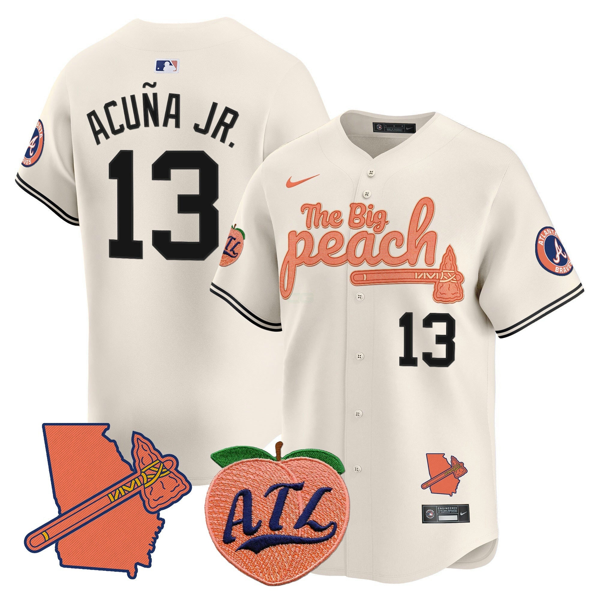 Camisa MLB Men’s Atlanta The Big Peach Vapor Premier Limited Jersey V2