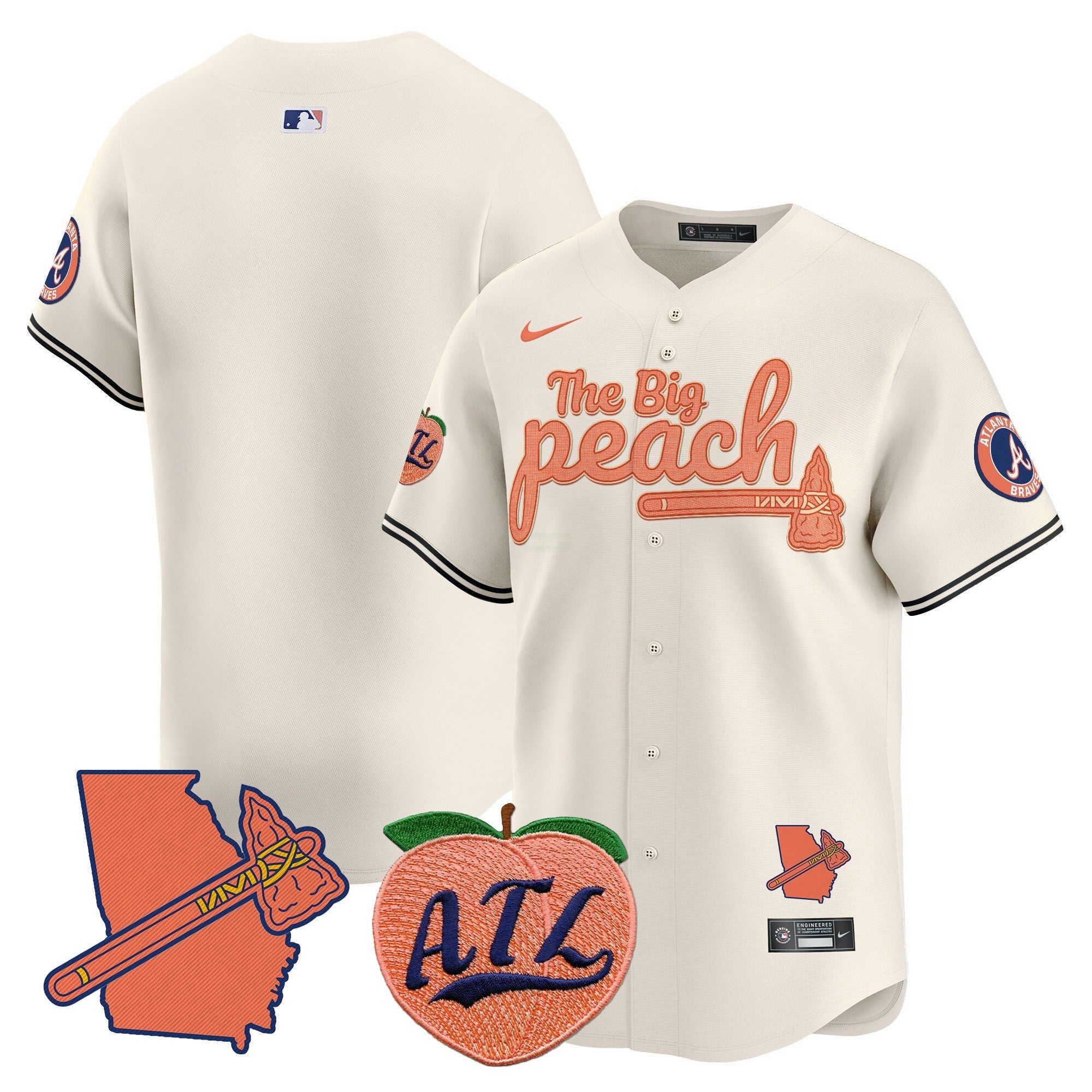 Camisa MLB Men’s Atlanta The Big Peach Vapor Premier Limited Jersey V2