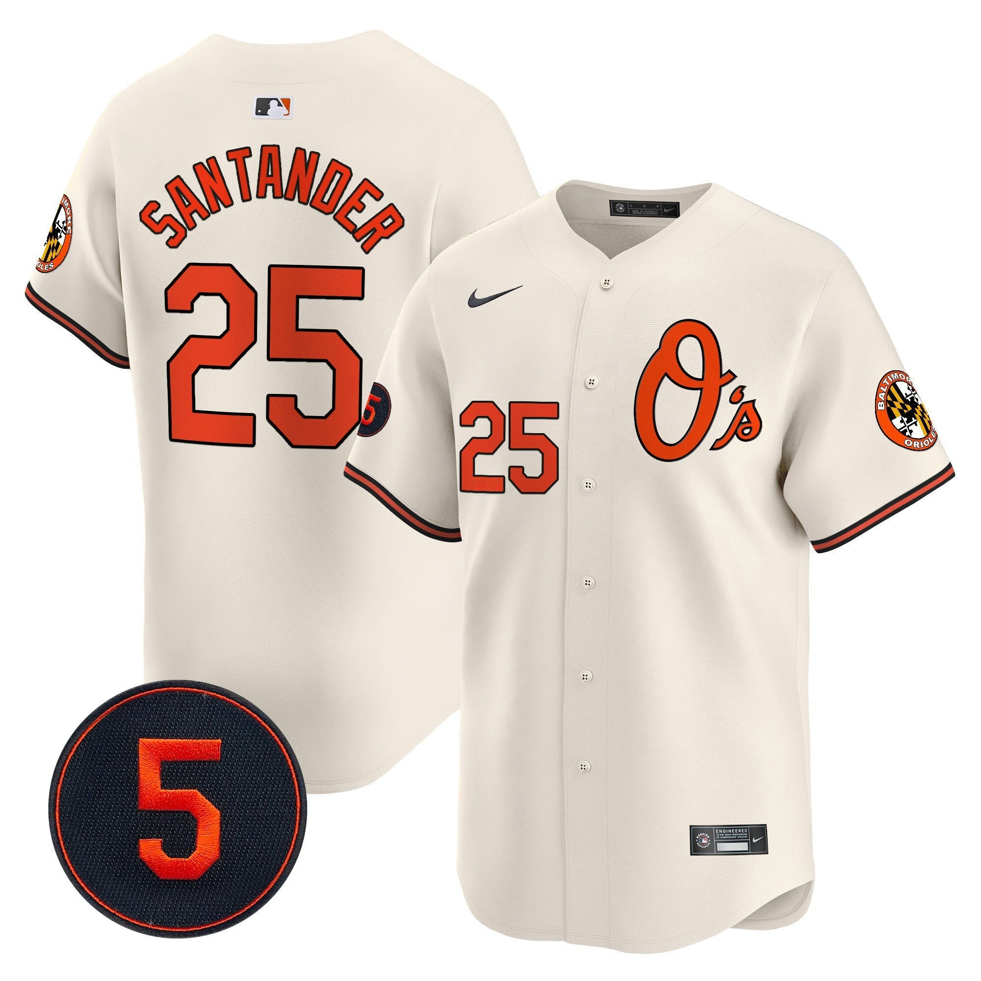 Camisa MLB Men’s Baltimore Robinson Patch Vapor Premier Limited Jersey V4