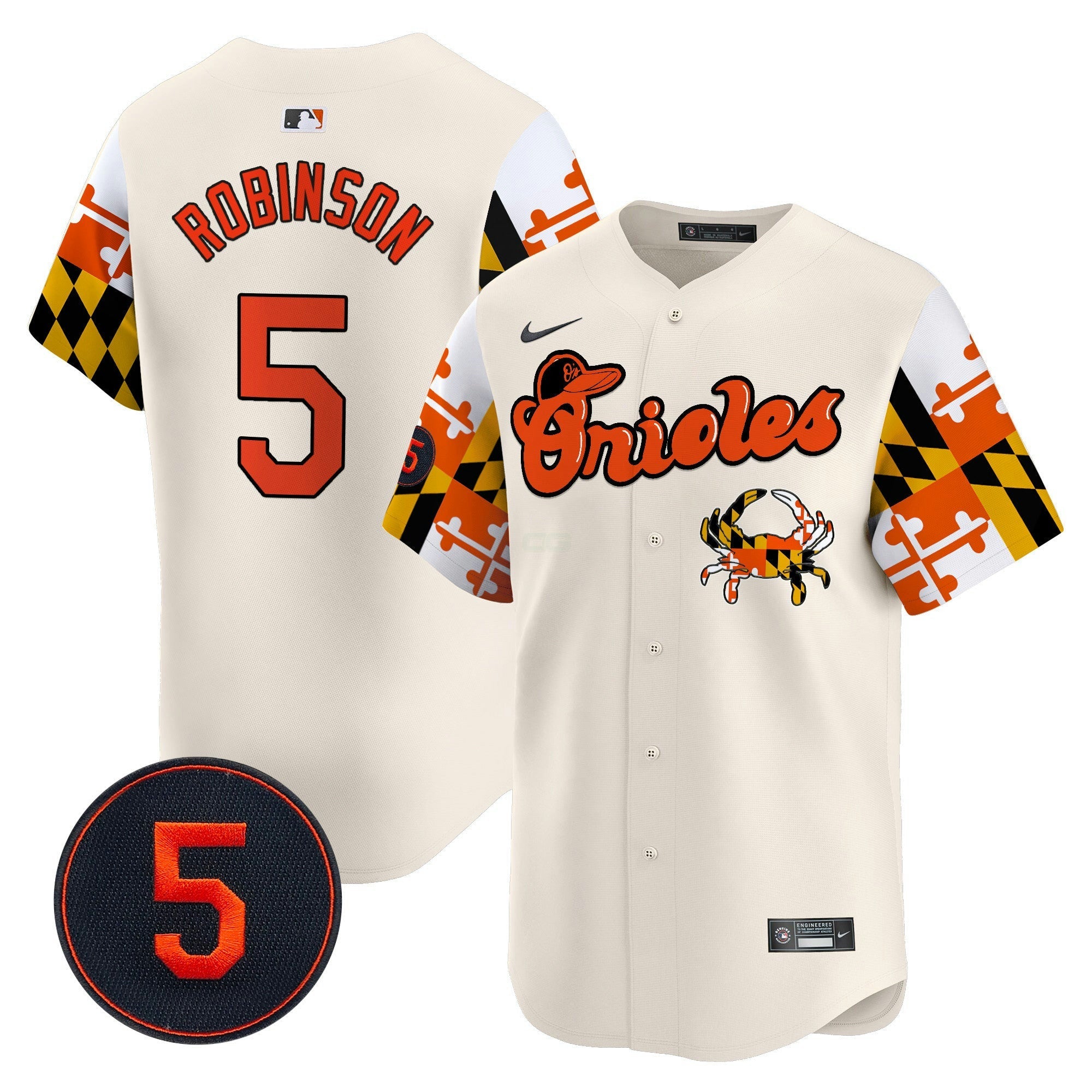 Camisa MLB Men’s Baltimore Robinson Patch Vapor Premier Limited Jersey V7