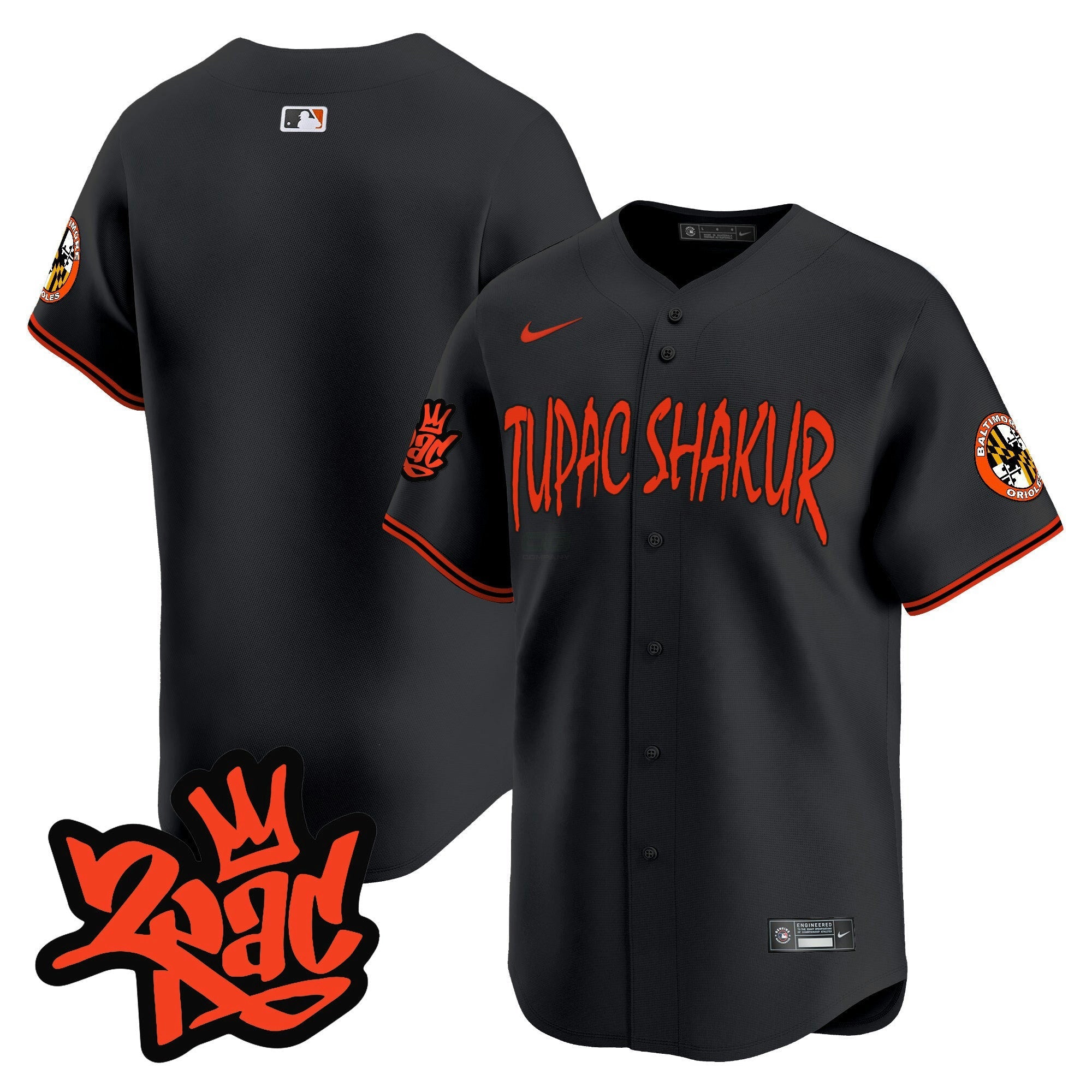 Camisa MLB Men’s Baltimore Tupac Shakur Vapor Premier Limited Jersey