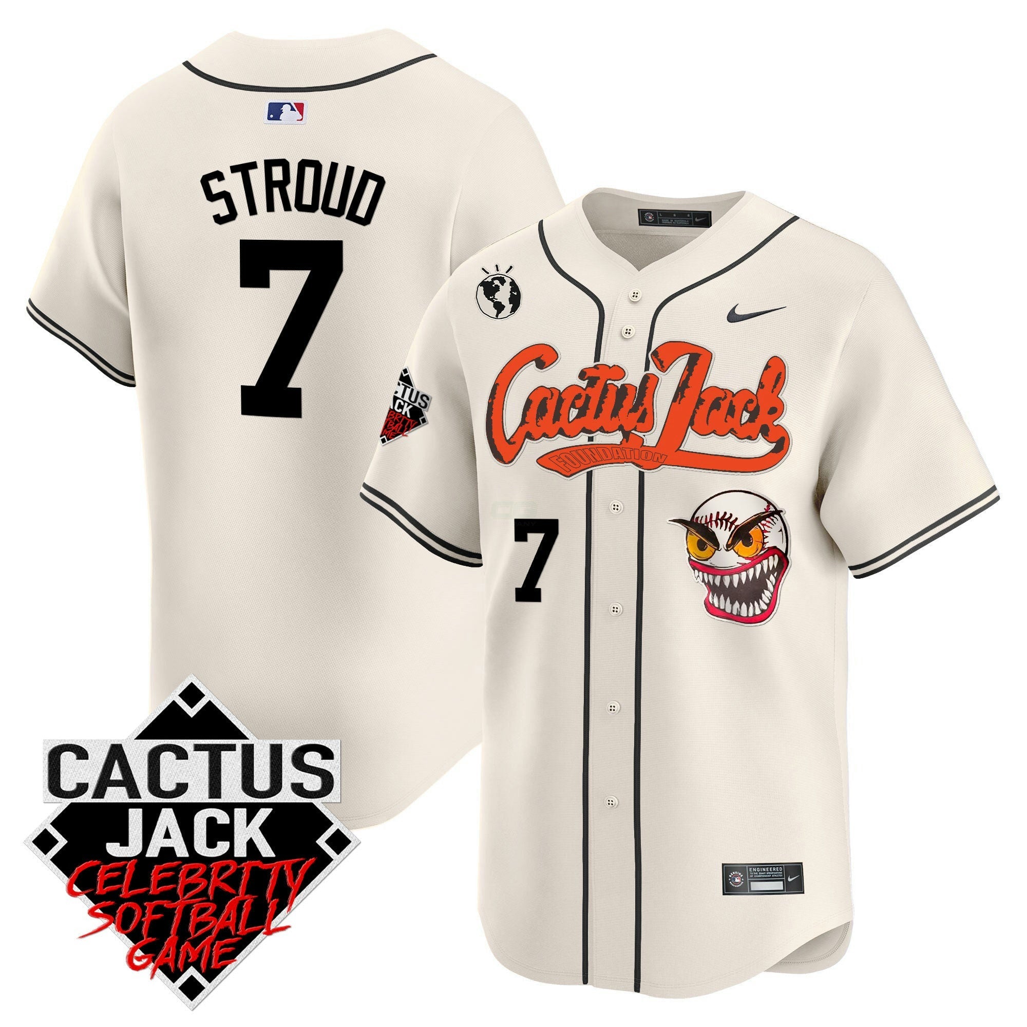 Camisa MLB Men’s Cactus Jack Celebrity Softball Game Patch Vapor Premier Limited Jersey – Stitched