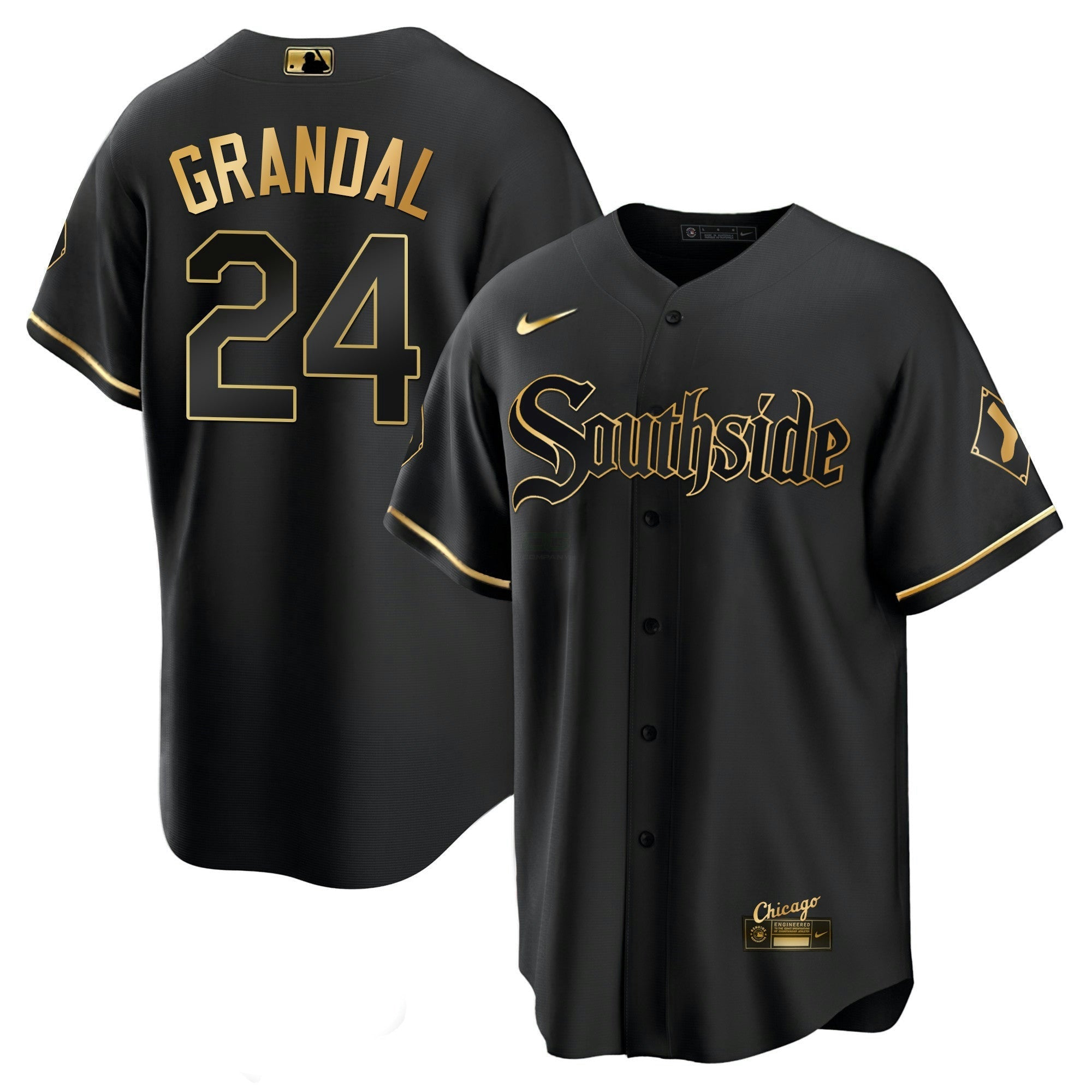 Camisa MLB Men’s Chicago Black Limited & Dourada Jersey