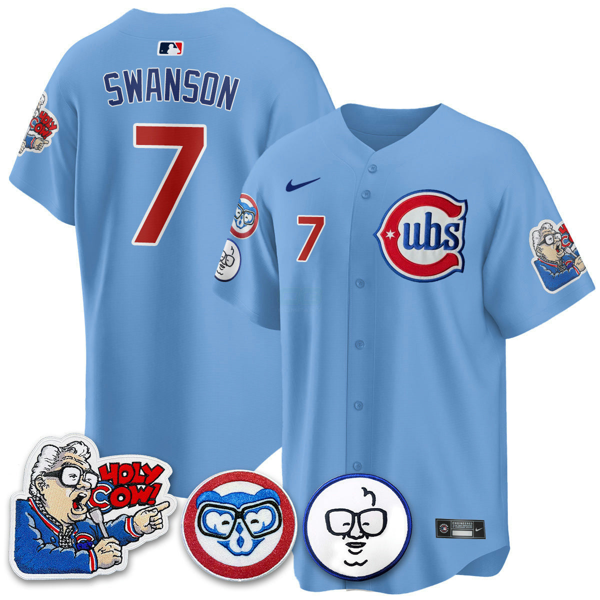 Camisa MLB Men’s Chicago Harry Caray Holy Cow Patch Premier Limited Jersey