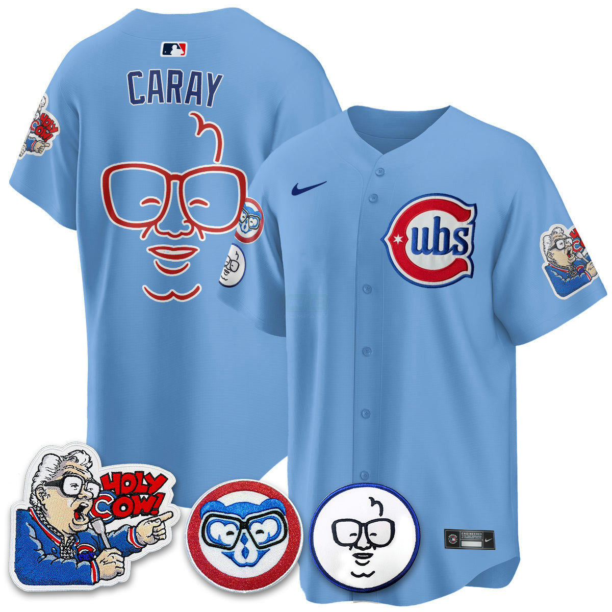 Camisa MLB Men’s Chicago Harry Caray Holy Cow Patch Premier Limited Jersey