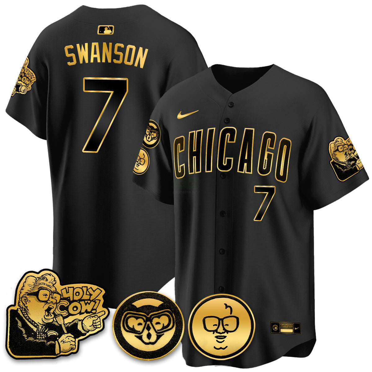 Camisa MLB Men’s Chicago Harry Caray Holy Cow Patch Premier Limited Jersey