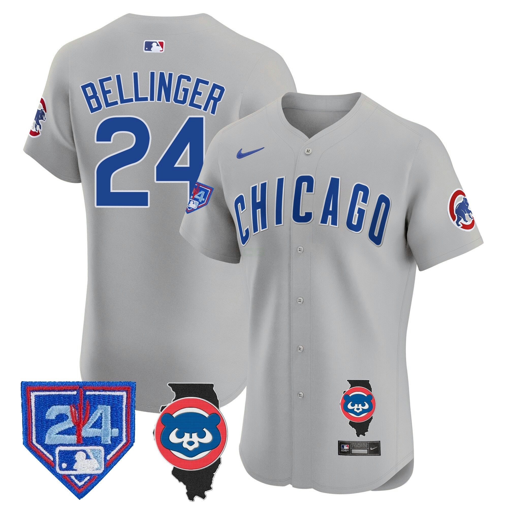 Camisa MLB Men’s Chicago Spring Training & Illinois Patch Vapor Premier Elite Jersey