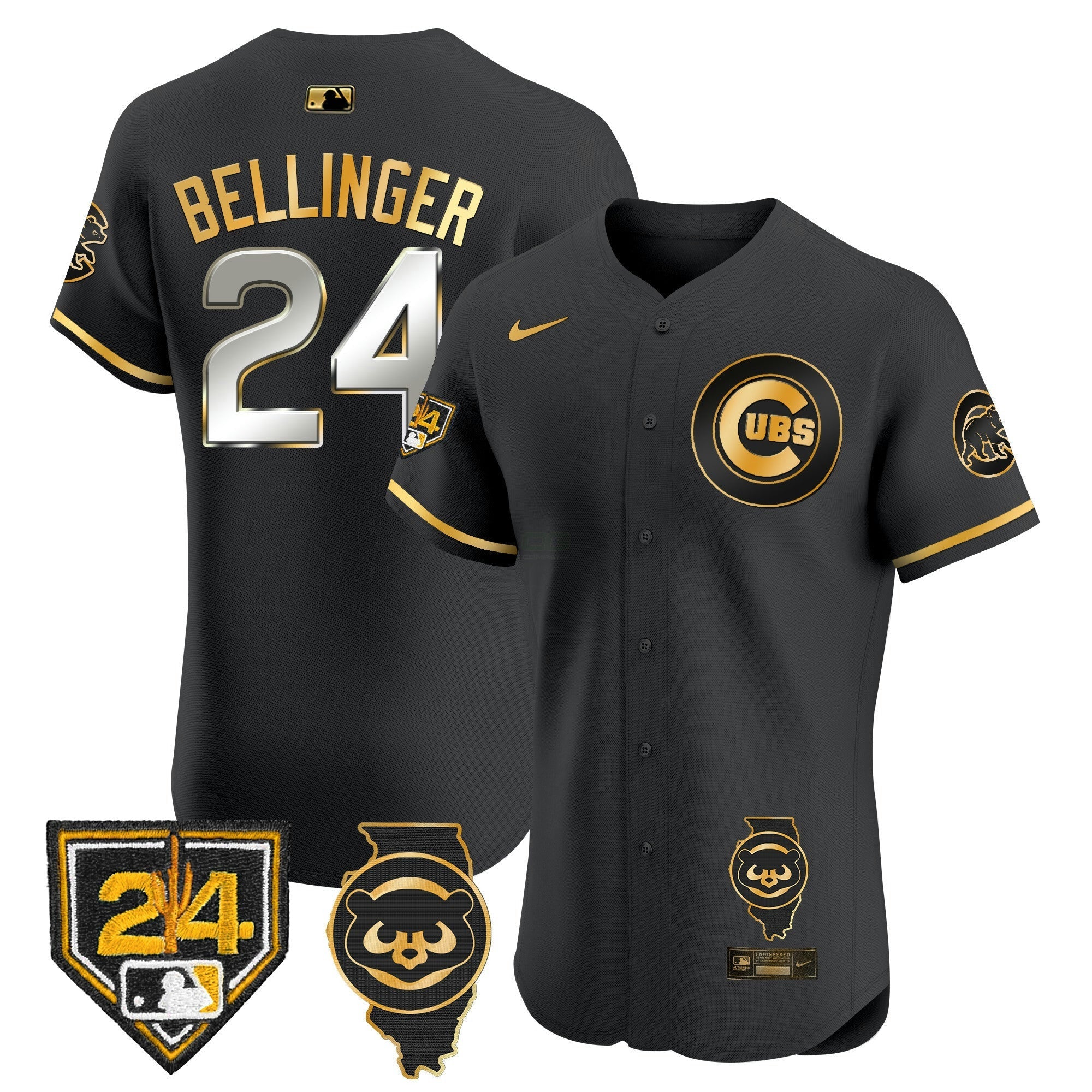 Camisa MLB Men’s Chicago Spring Training & Illinois Patch Vapor Premier Elite Jersey